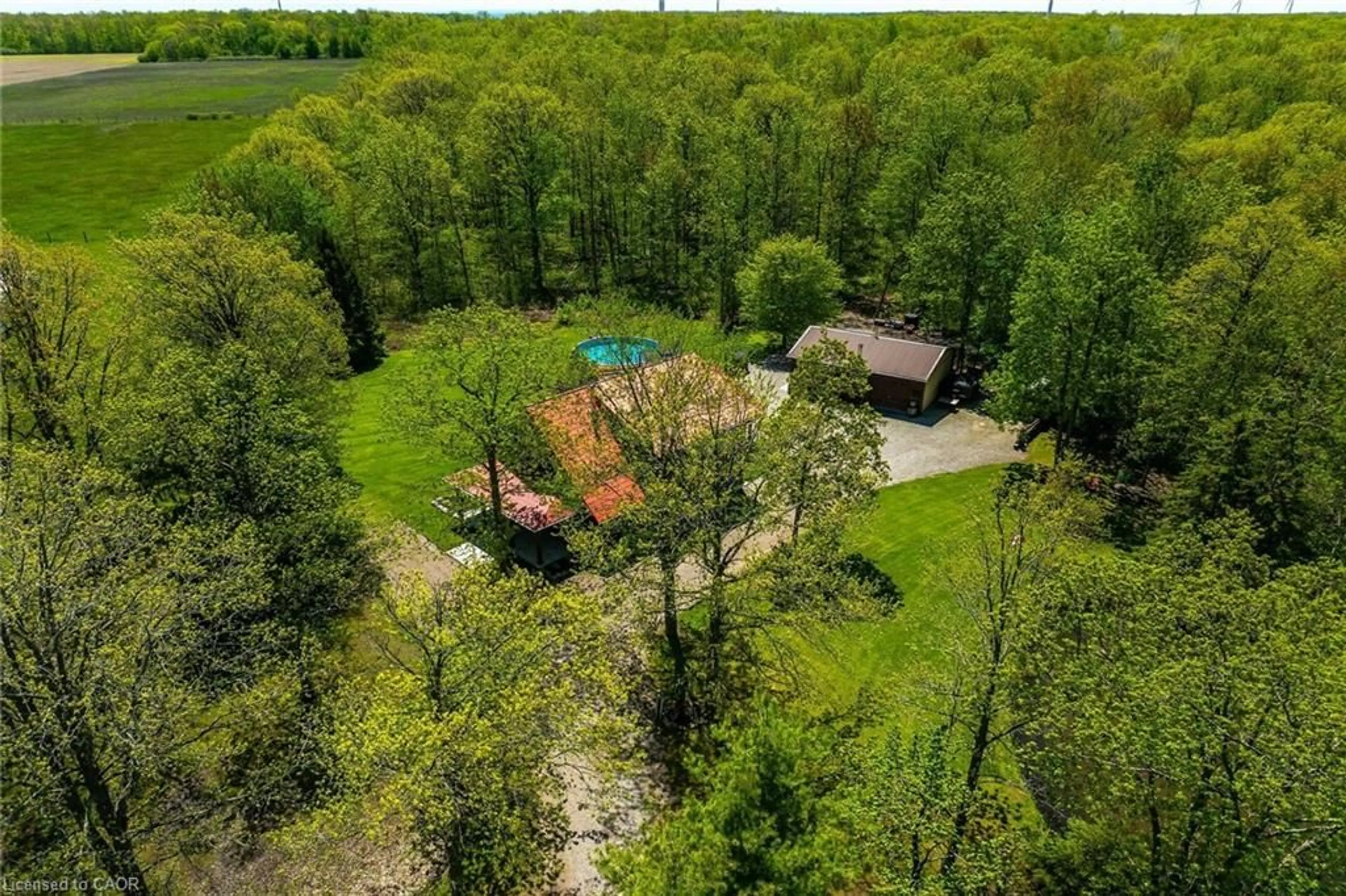 A pic from outside/outdoor area/front of a property/back of a property/a pic from drone, forest/trees view for 664 Concession 3 Rd, Fisherville Ontario N0A 1G0