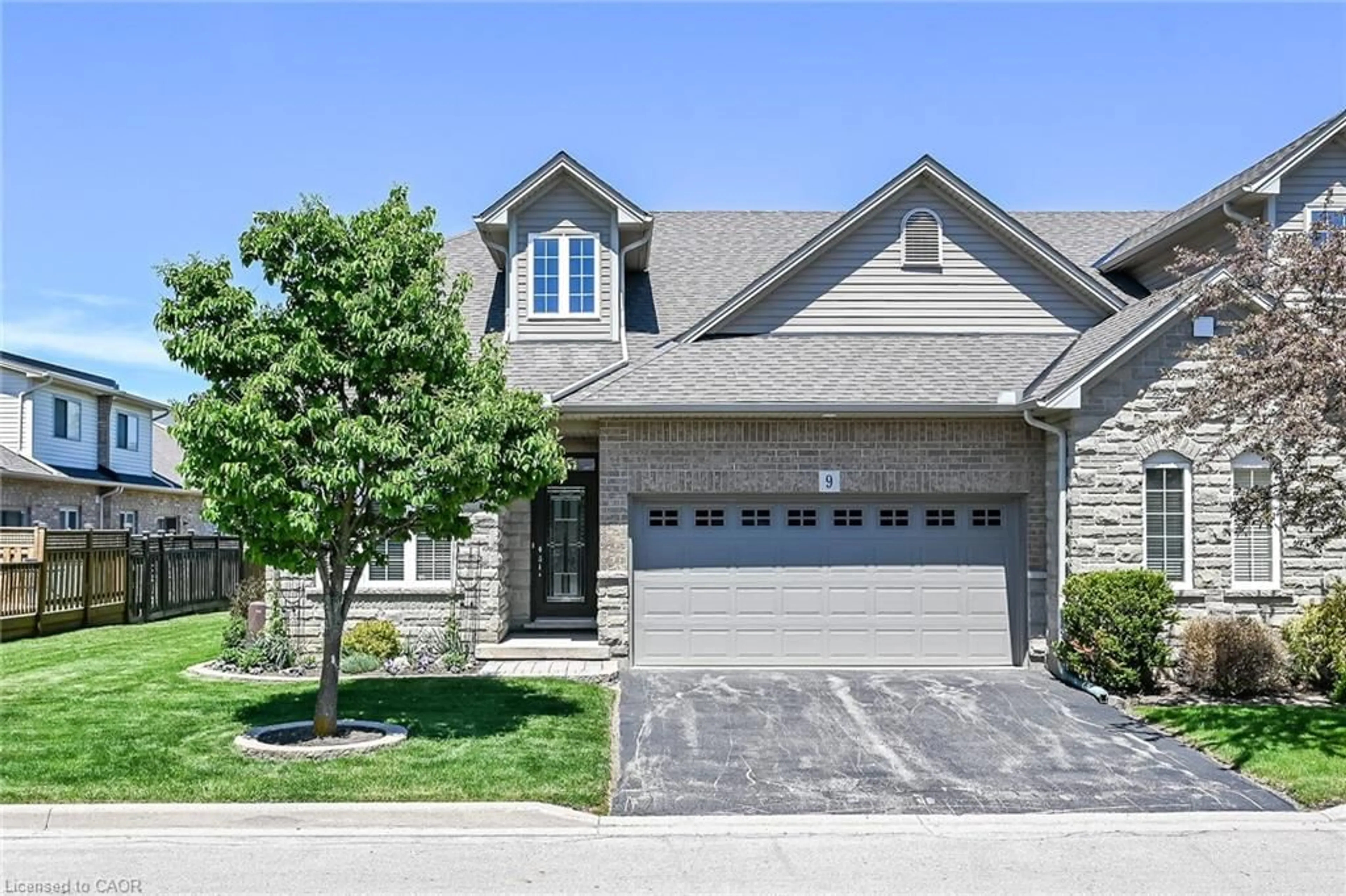 Home with brick exterior material, street for 9 Grovetree Trail, Hamilton Ontario L9B 0B7