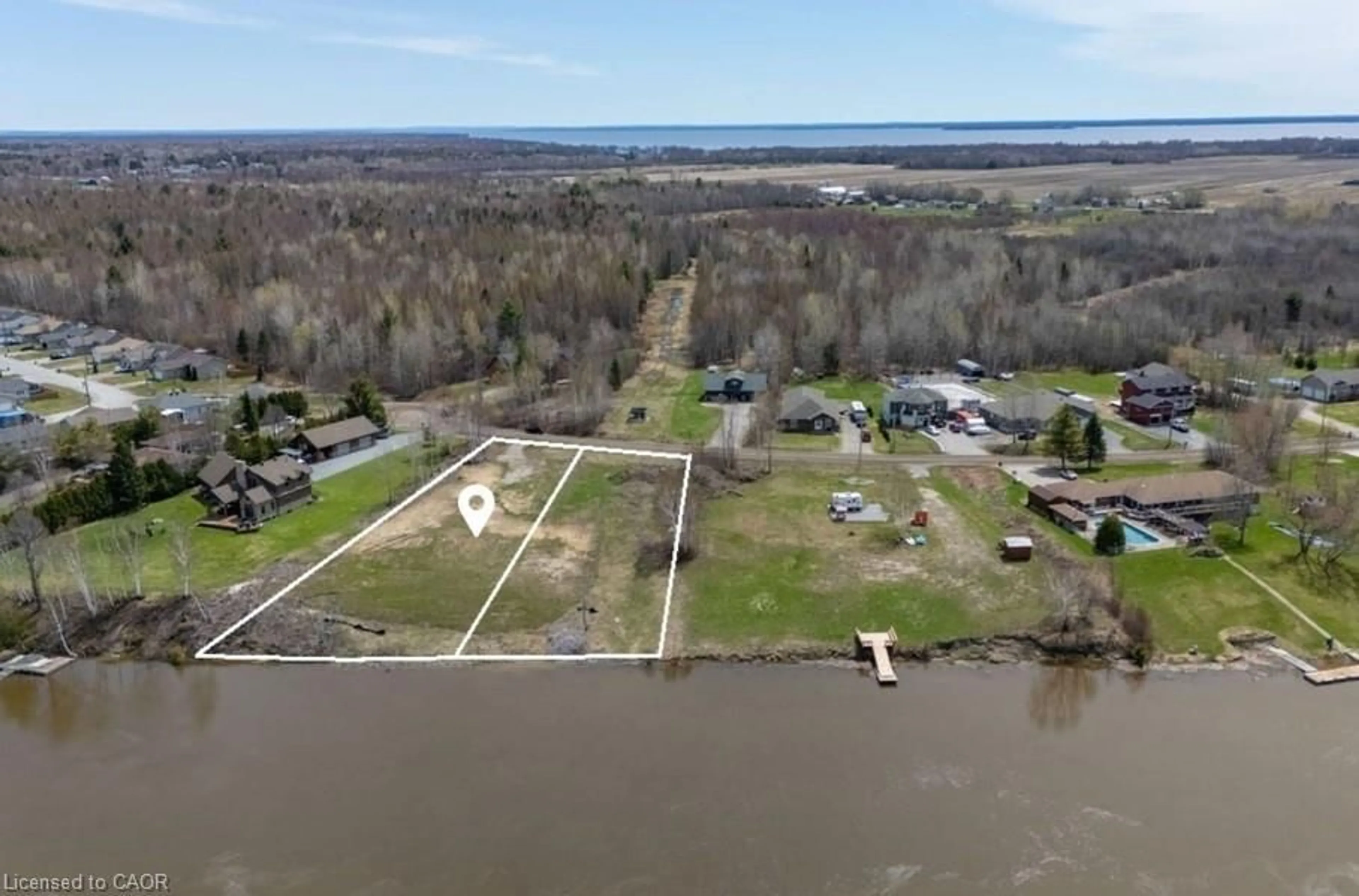 A pic from outside/outdoor area/front of a property/back of a property/a pic from drone, water/lake/river/ocean view for 515 Champagne Rd, Sturgeon Falls Ontario P2B 2L9