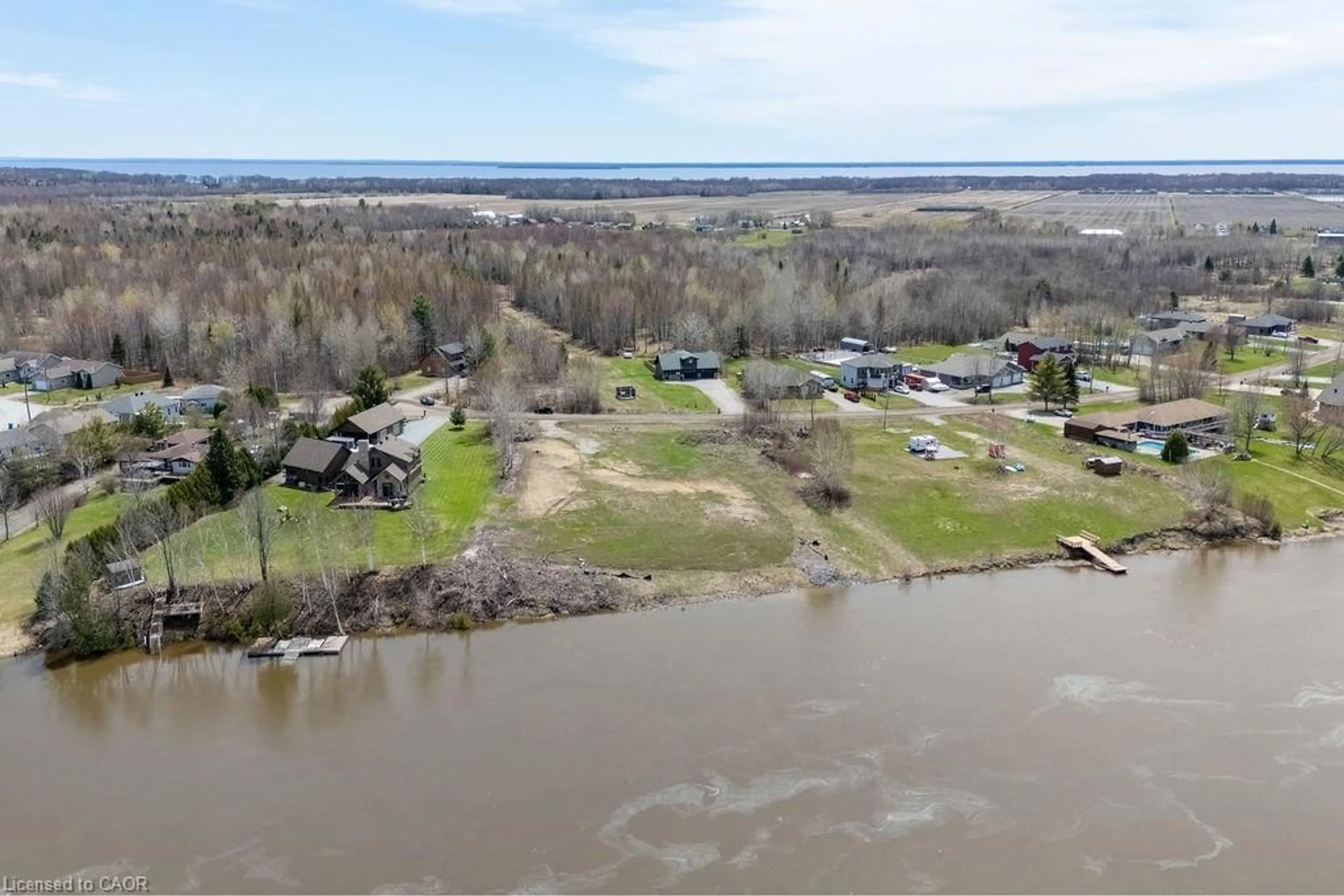 A pic from outside/outdoor area/front of a property/back of a property/a pic from drone, water/lake/river/ocean view for 515 Champagne Rd, Sturgeon Falls Ontario P2B 2L9