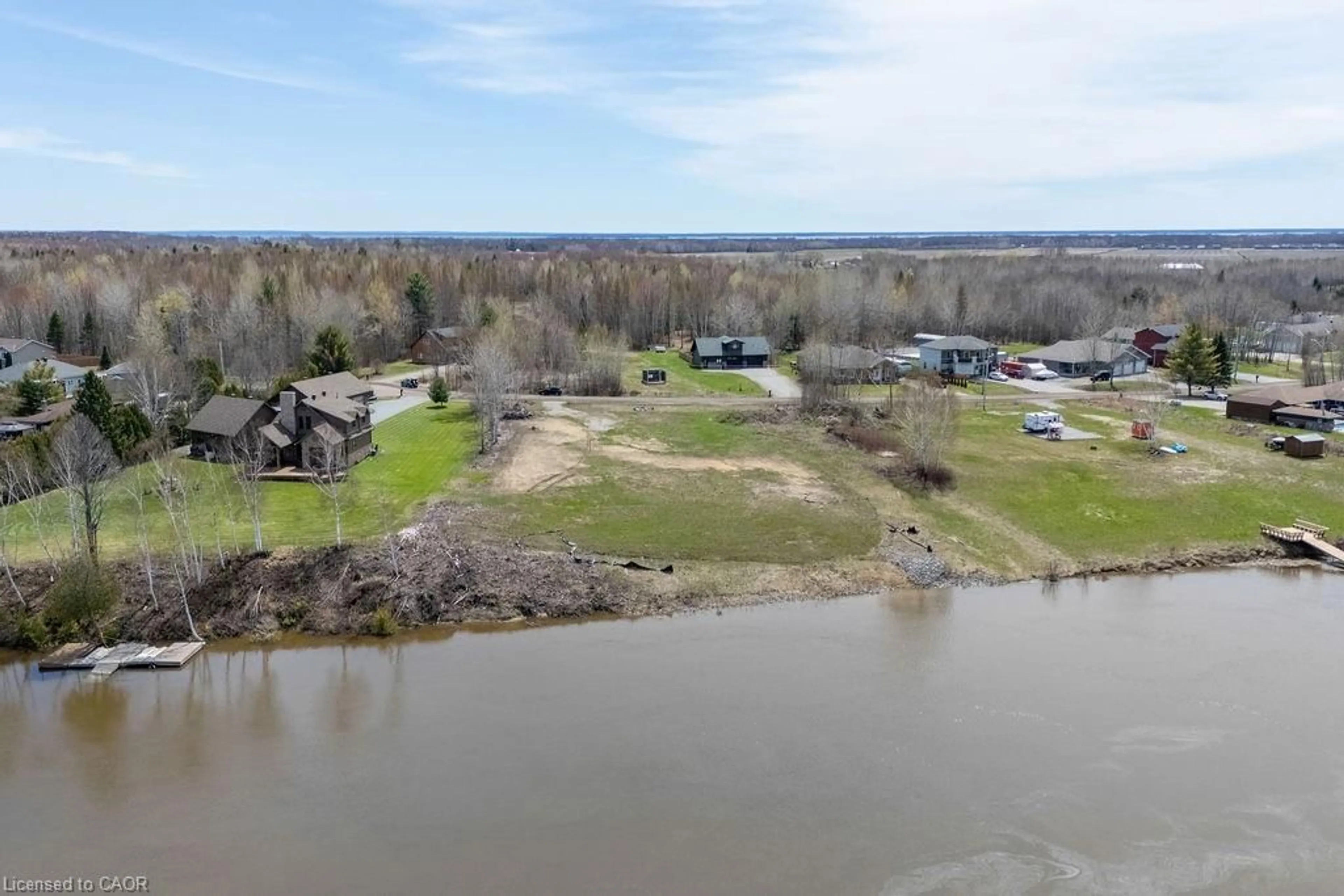 A pic from outside/outdoor area/front of a property/back of a property/a pic from drone, water/lake/river/ocean view for 515 Champagne Rd, Sturgeon Falls Ontario P2B 2L9