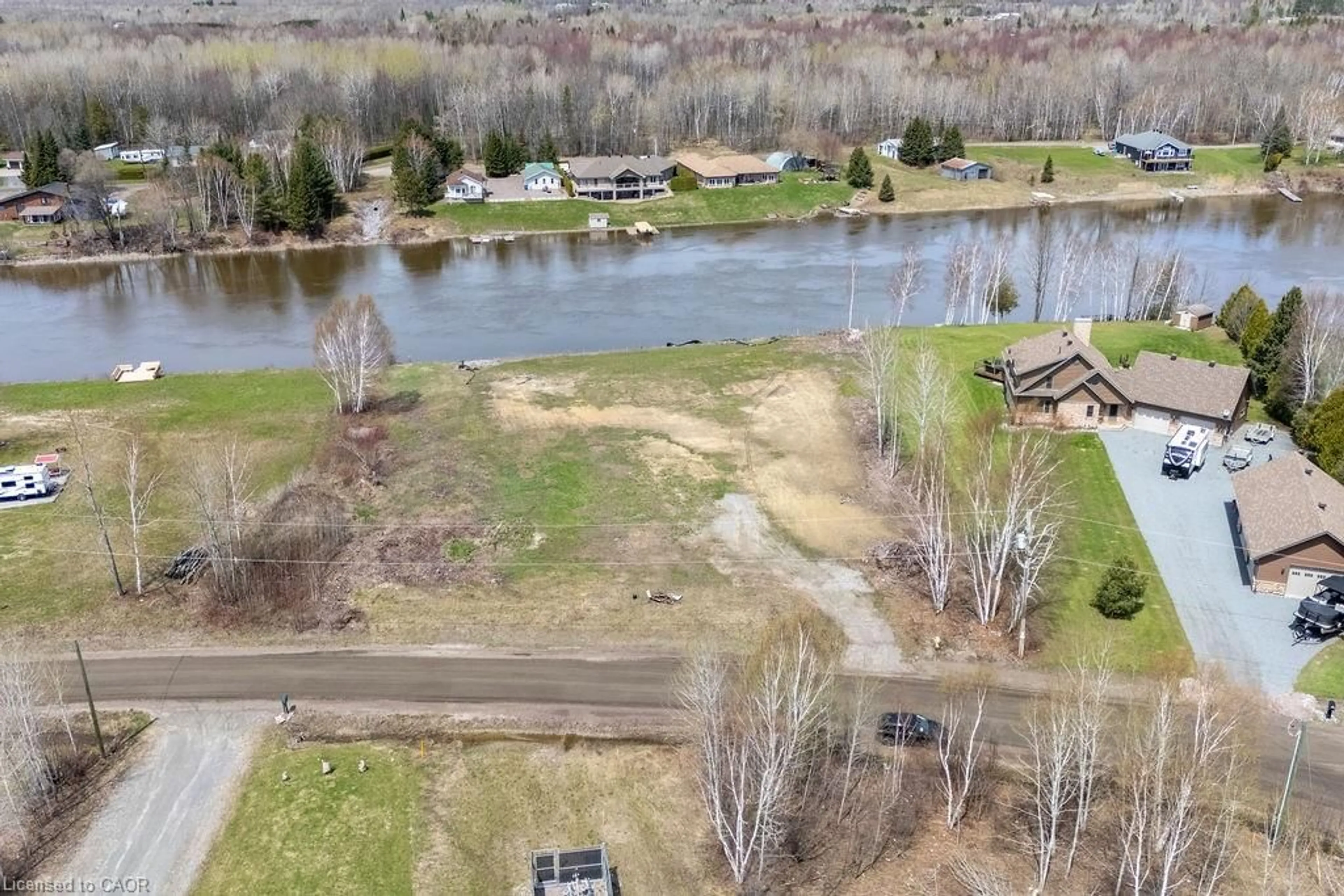 A pic from outside/outdoor area/front of a property/back of a property/a pic from drone, water/lake/river/ocean view for 515 Champagne Rd, Sturgeon Falls Ontario P2B 2L9