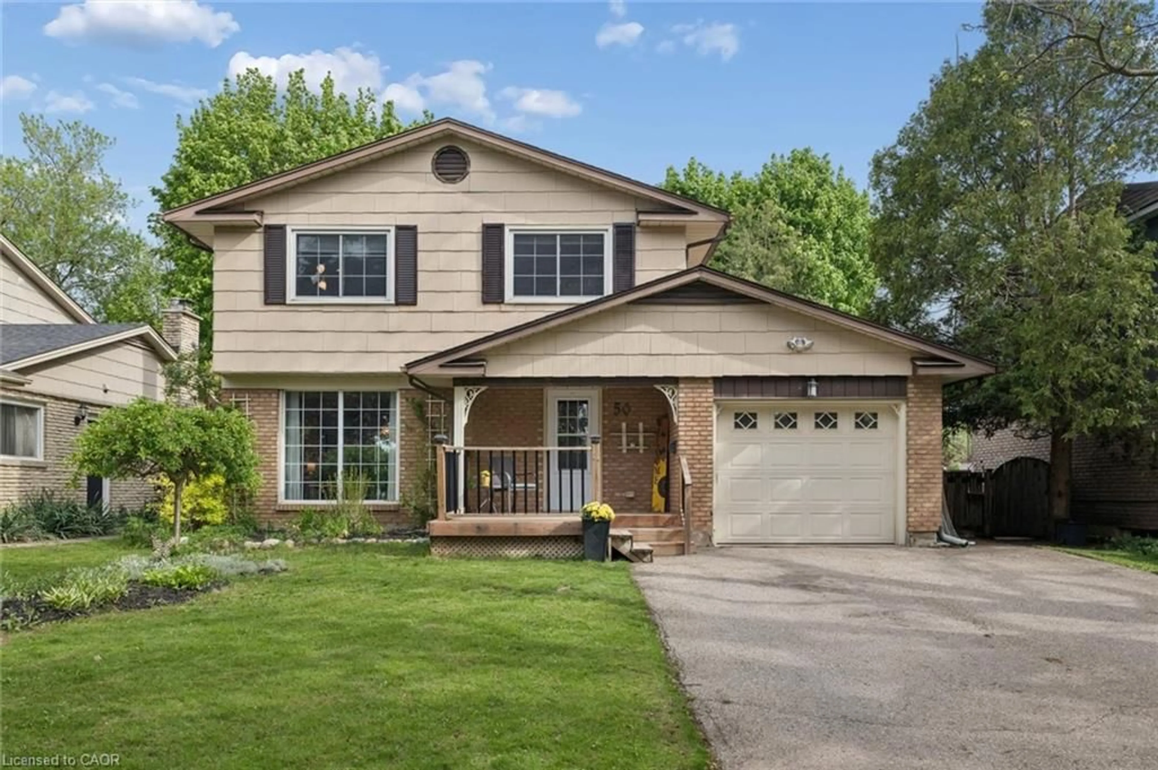 Home with vinyl exterior material, street for 50 Lewis Cres, Kitchener Ontario N2A 2T6