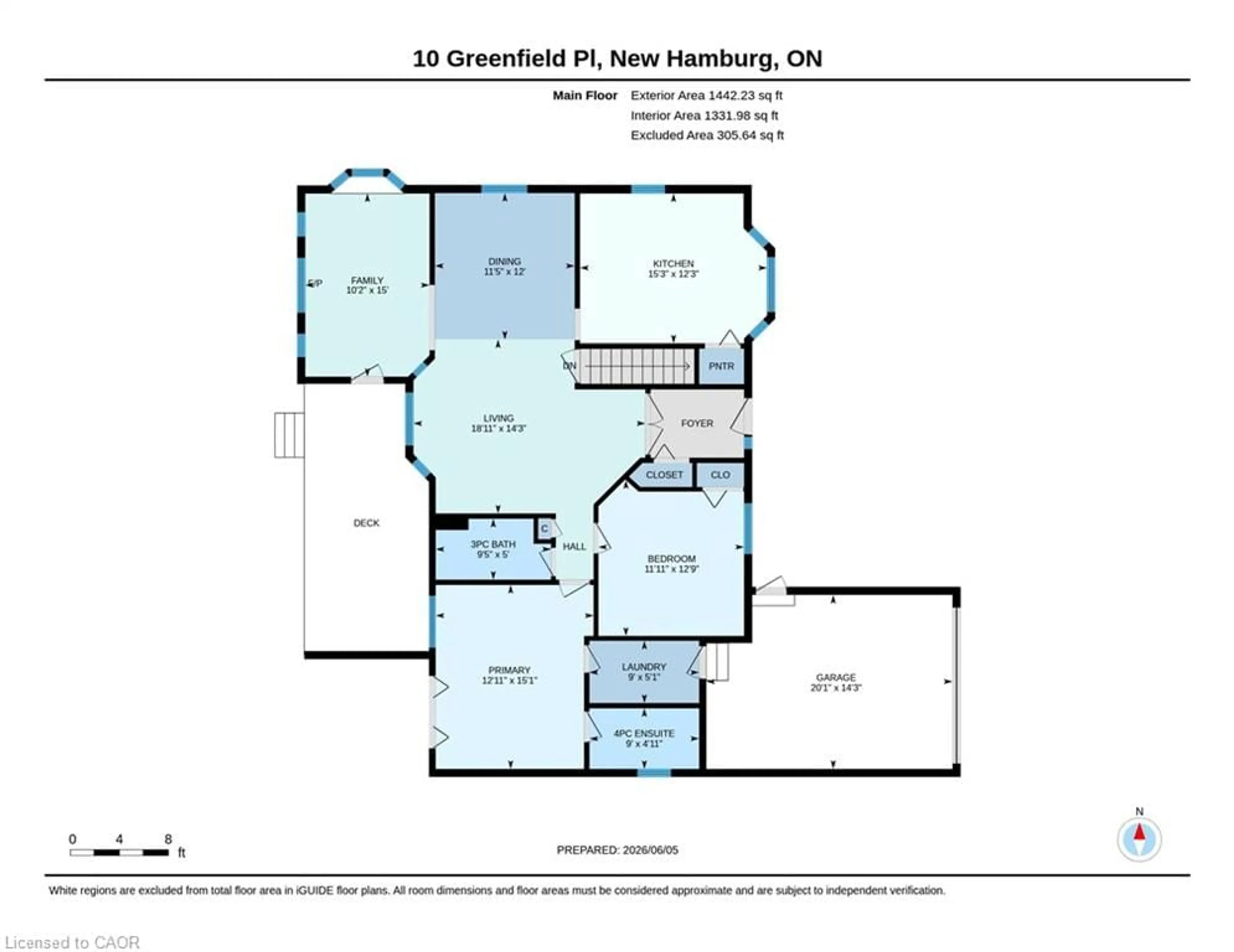 Floor plan for 10 Greenfield Pl, New Hamburg Ontario N3A 2G6