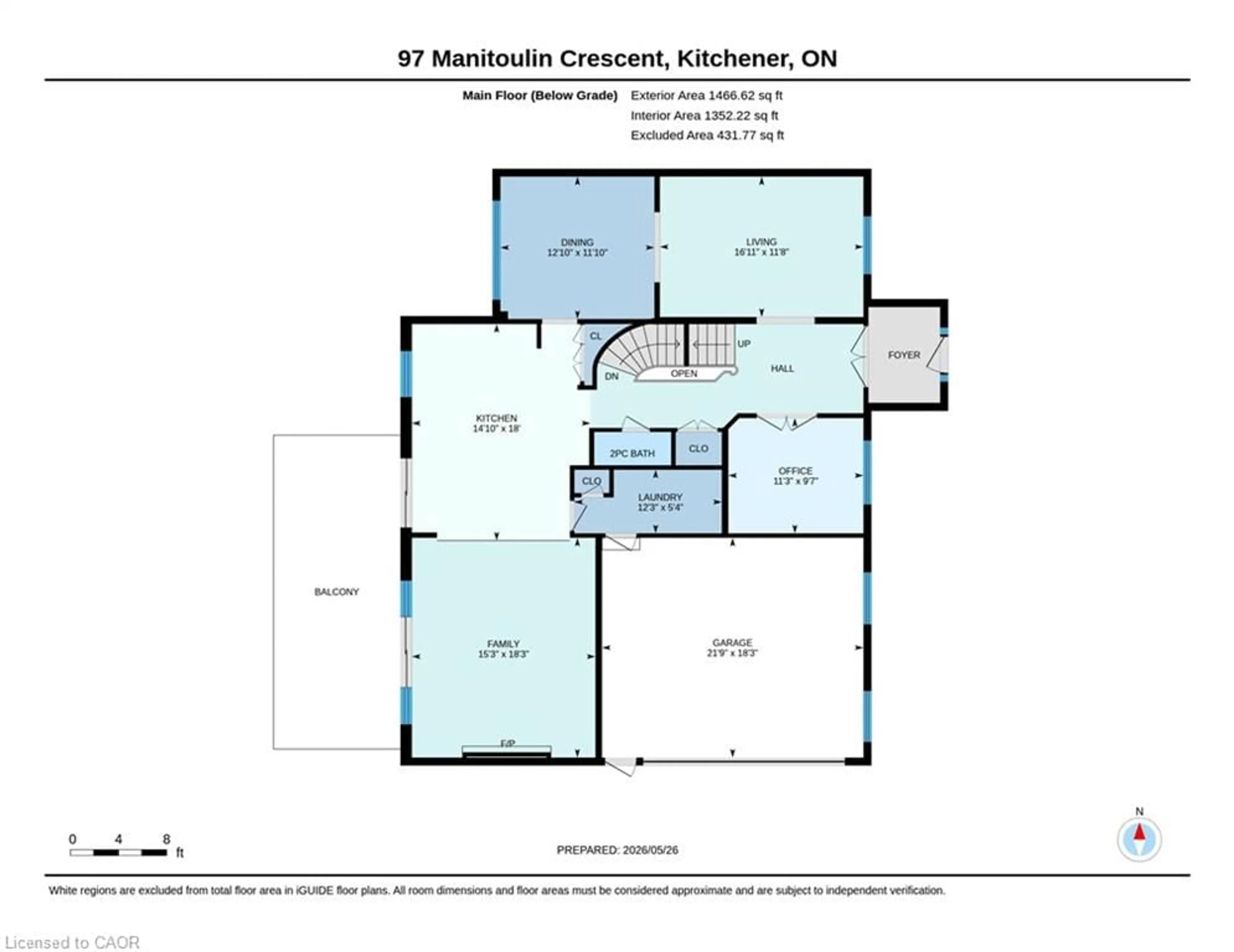 Floor plan for 97 Manitoulin Cres, Kitchener Ontario N2A 3H5