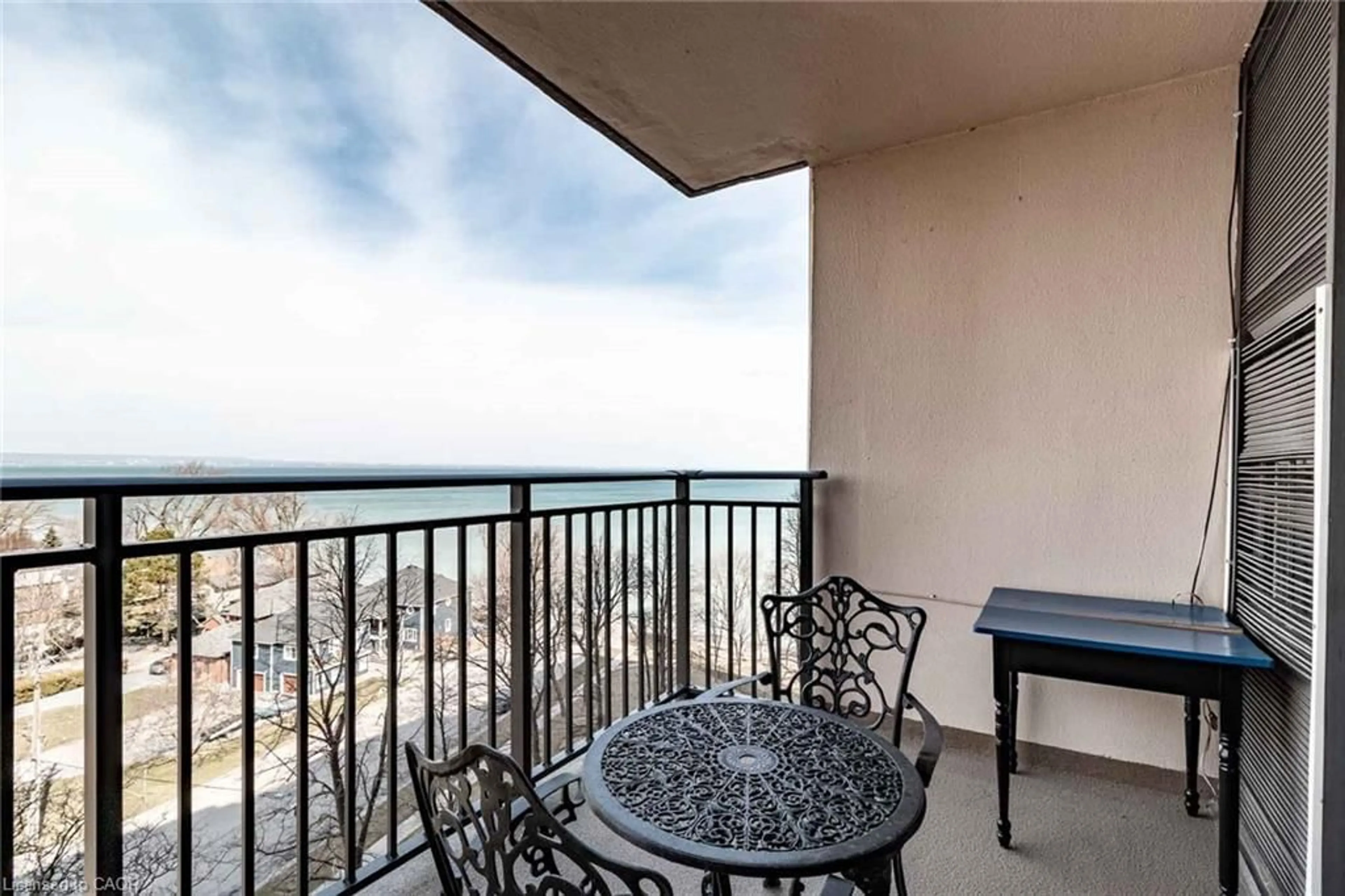 Balcony in the apartment, water/lake/river/ocean view for 500 Green Rd #901, Stoney Creek Ontario L8E 3M6