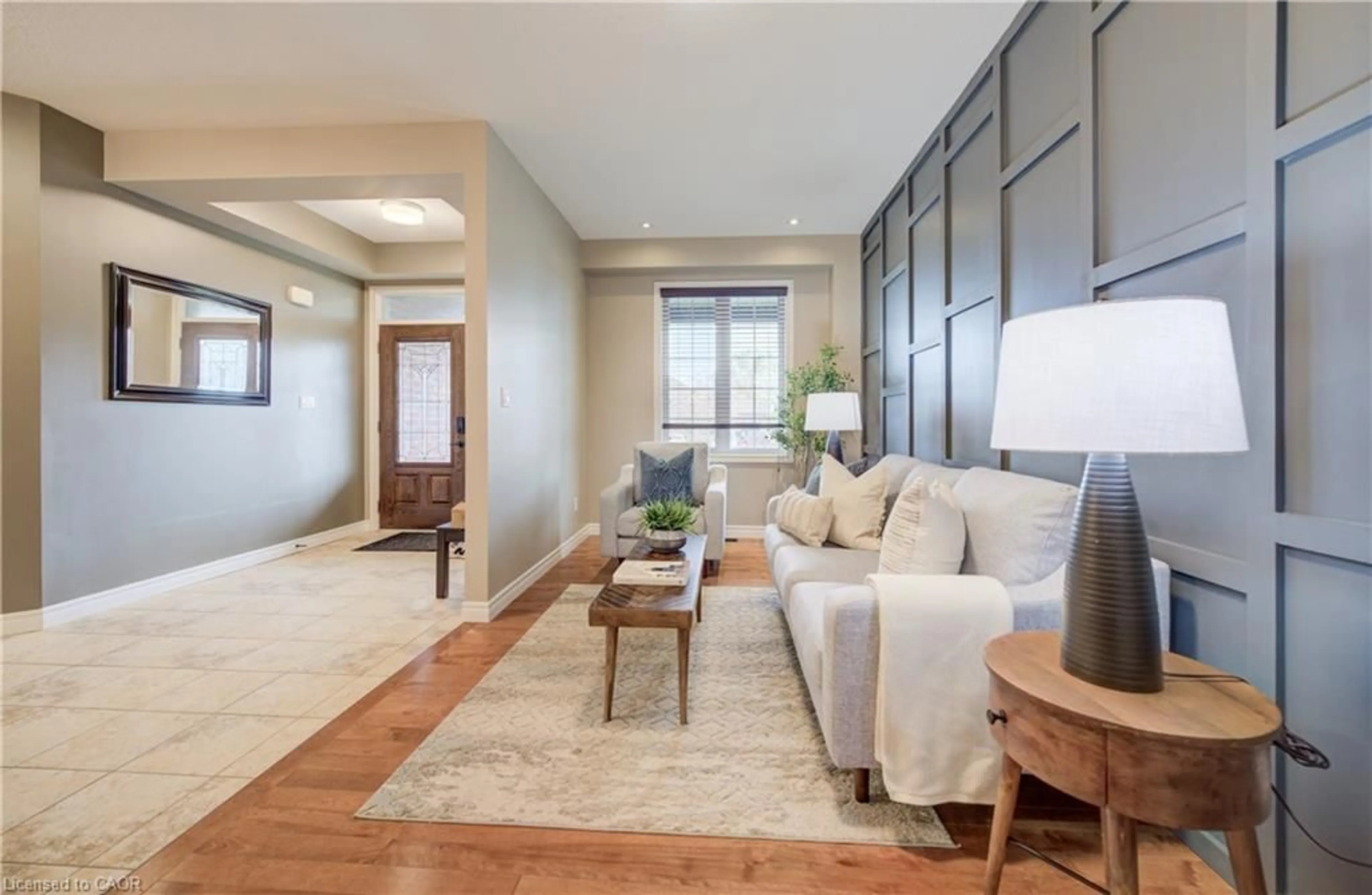 Living room with furniture, wood/laminate floor for 198 Hostetler Rd, New Hamburg Ontario N3A 0B1
