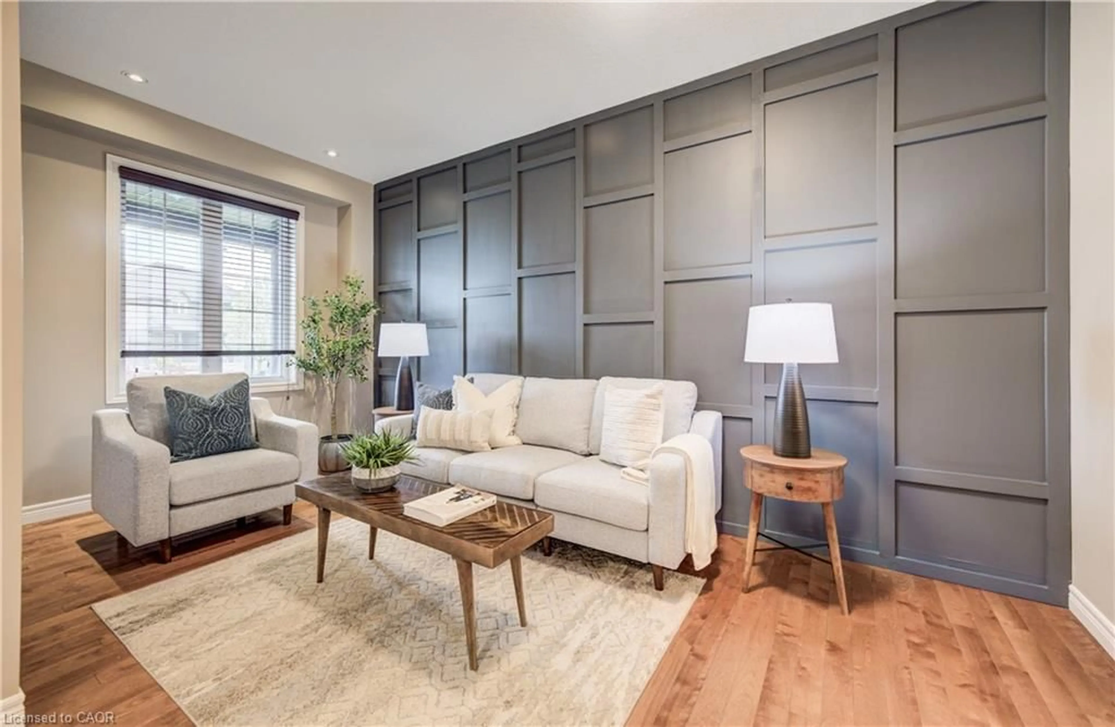 Living room with furniture, wood/laminate floor for 198 Hostetler Rd, New Hamburg Ontario N3A 0B1