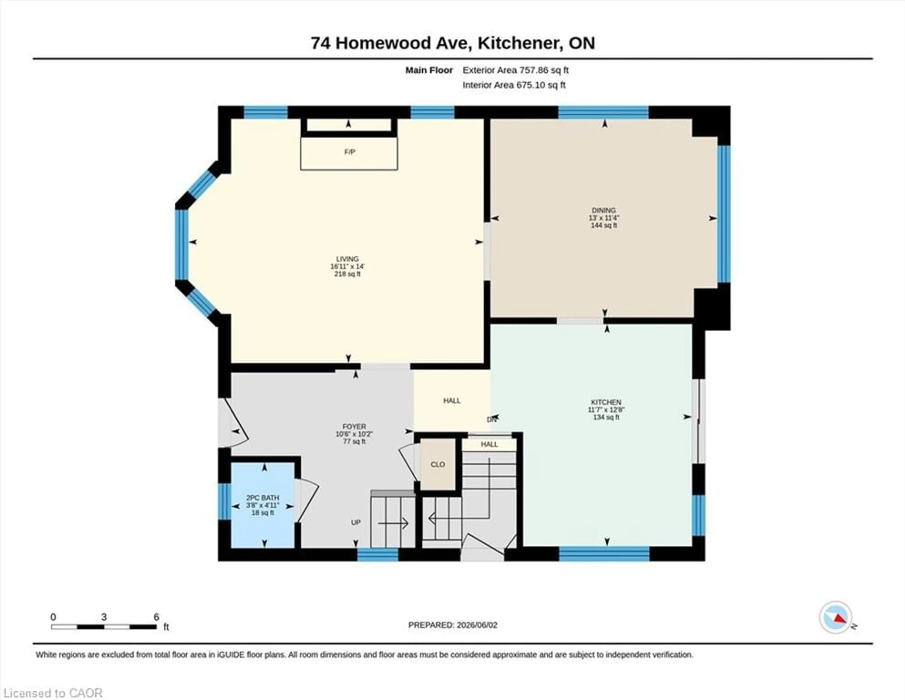 Floor plan for 74 Homewood Ave, Kitchener Ontario N2M 1W9