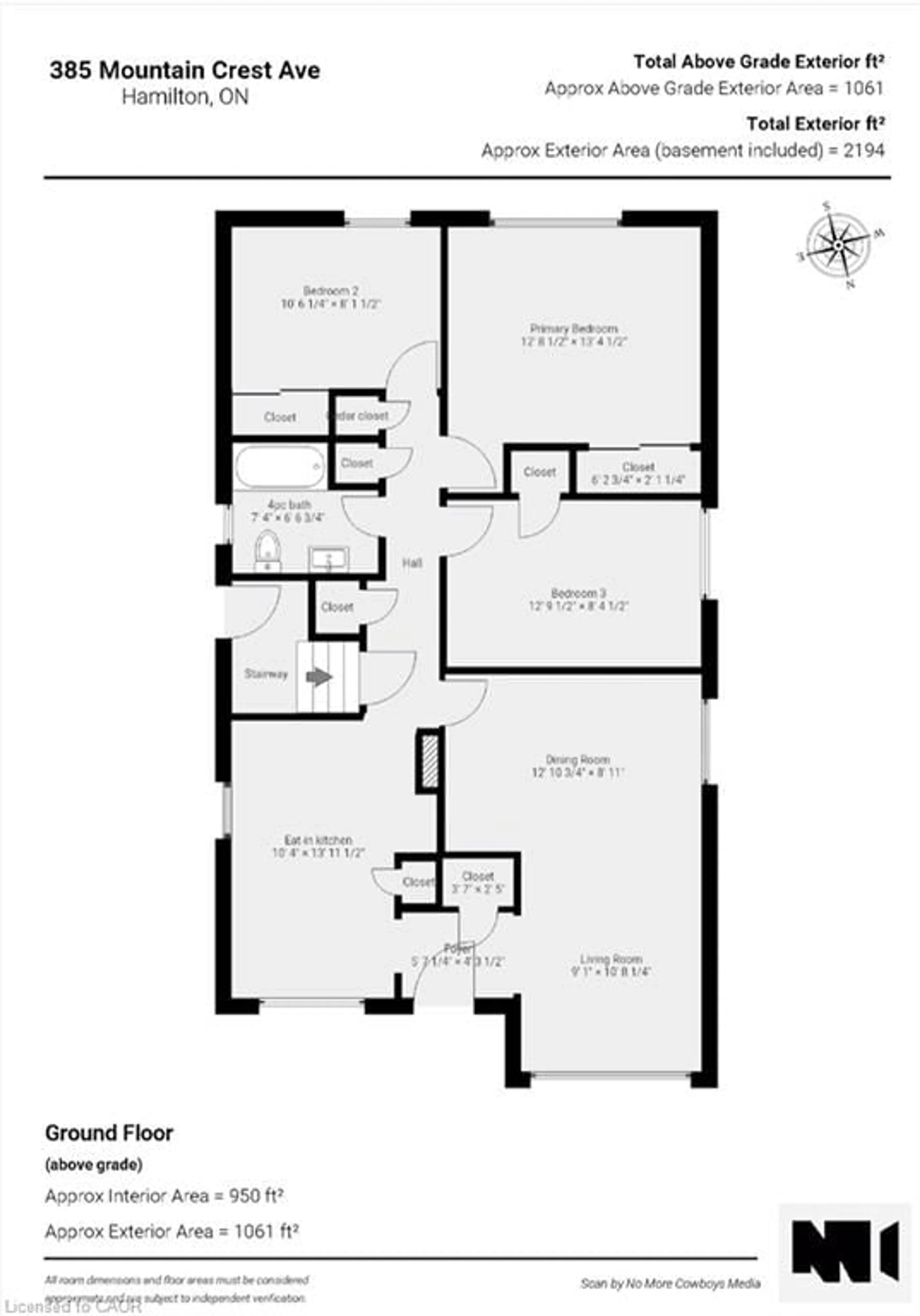 Floor plan for 385 Mountain Crest Ave, Hamilton Ontario L9C 1L6