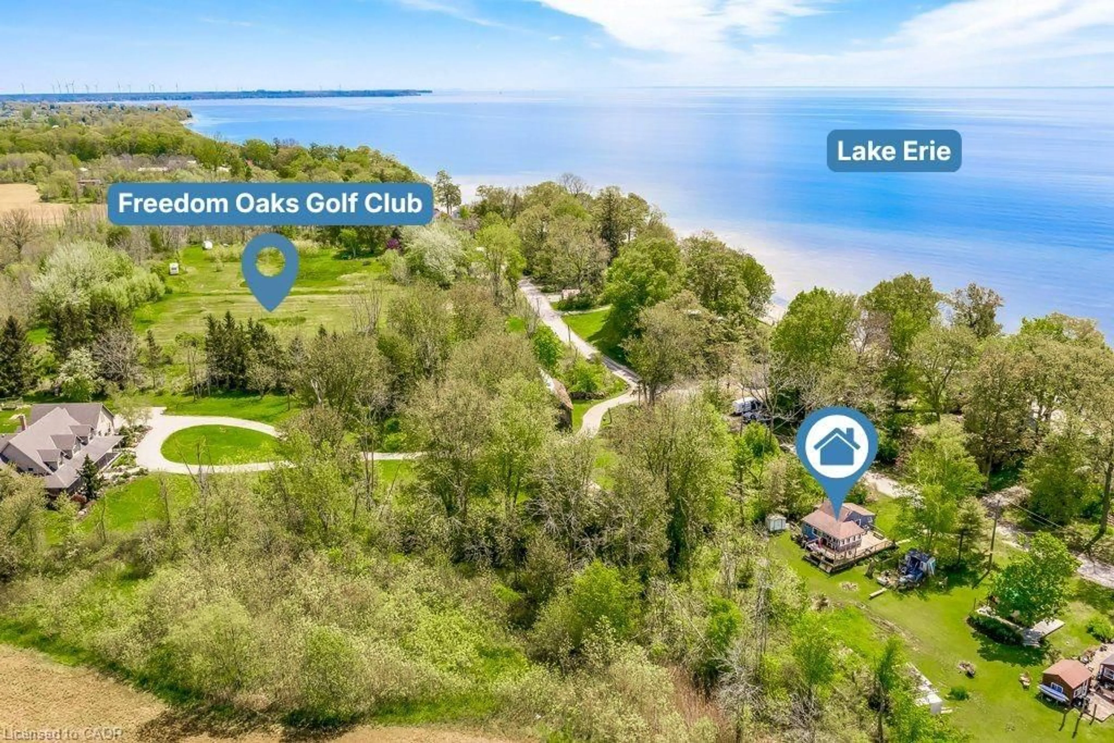 A pic from outside/outdoor area/front of a property/back of a property/a pic from drone, water/lake/river/ocean view for 716 Sandy Bay Rd, Dunnville Ontario N1A 2W6