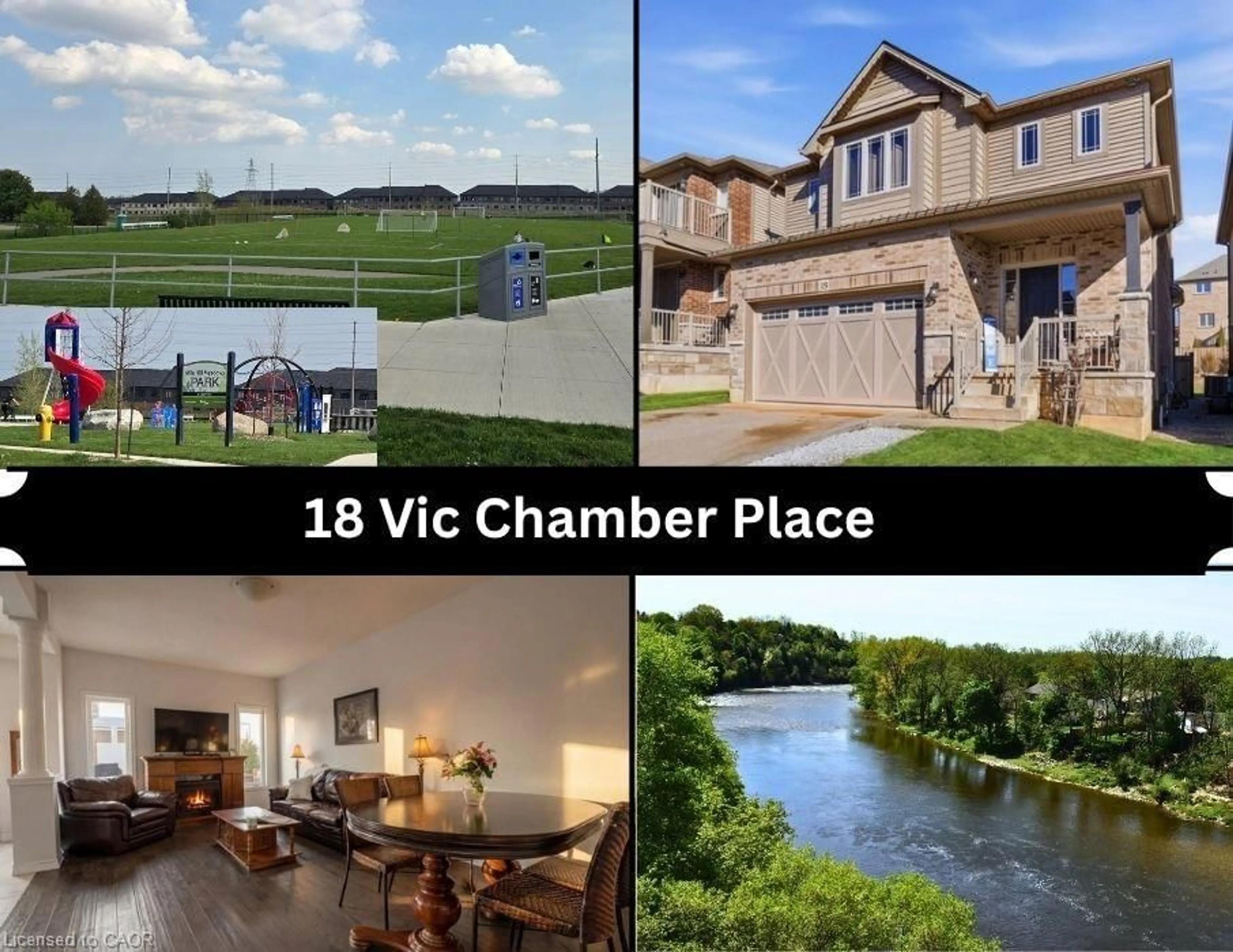 A pic from outside/outdoor area/front of a property/back of a property/a pic from drone, water/lake/river/ocean view for 18 Vic Chambers Pl, Paris Ontario N3L 0E6