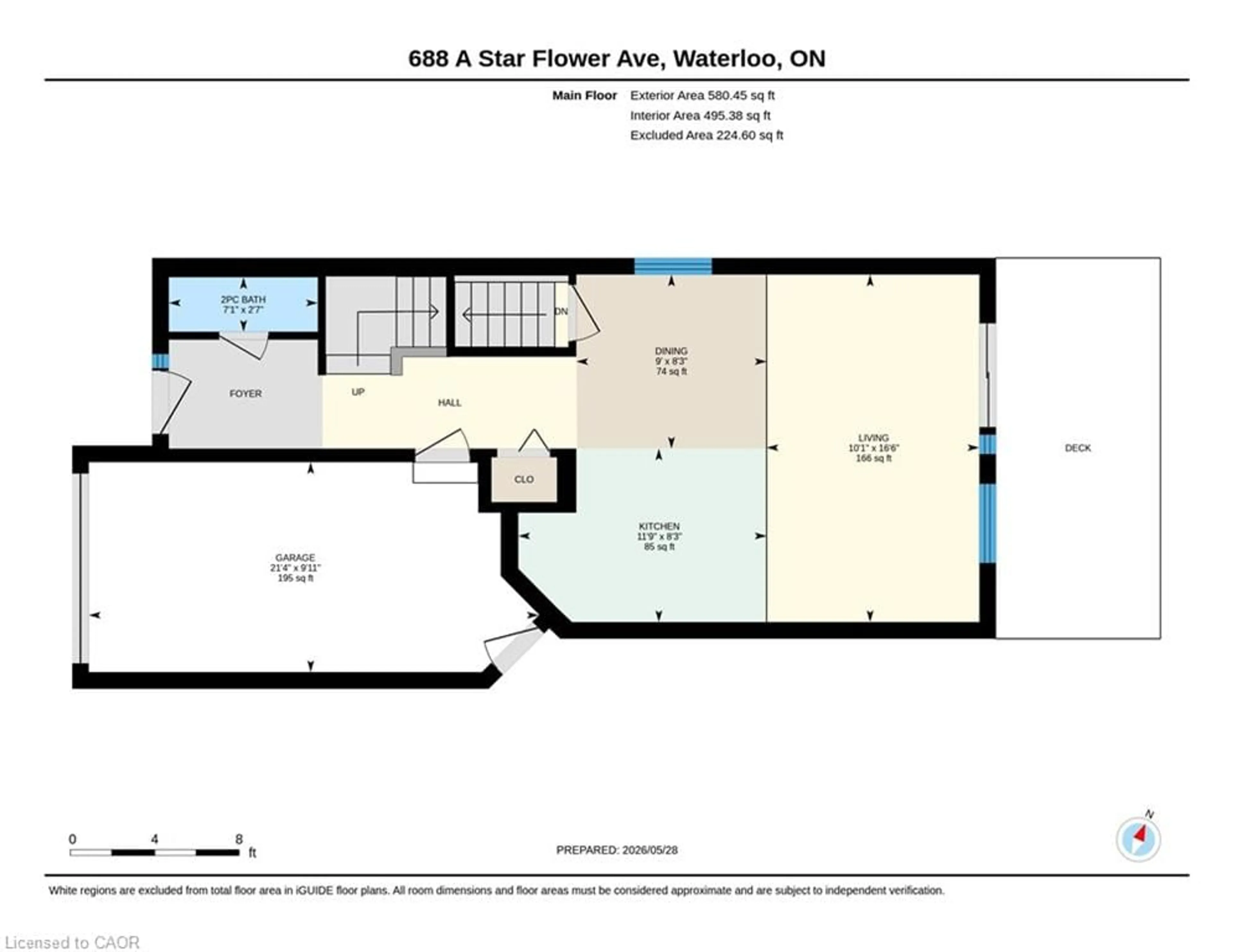 Floor plan for 688 Star Flower Ave #A, Waterloo Ontario N2V 2L2