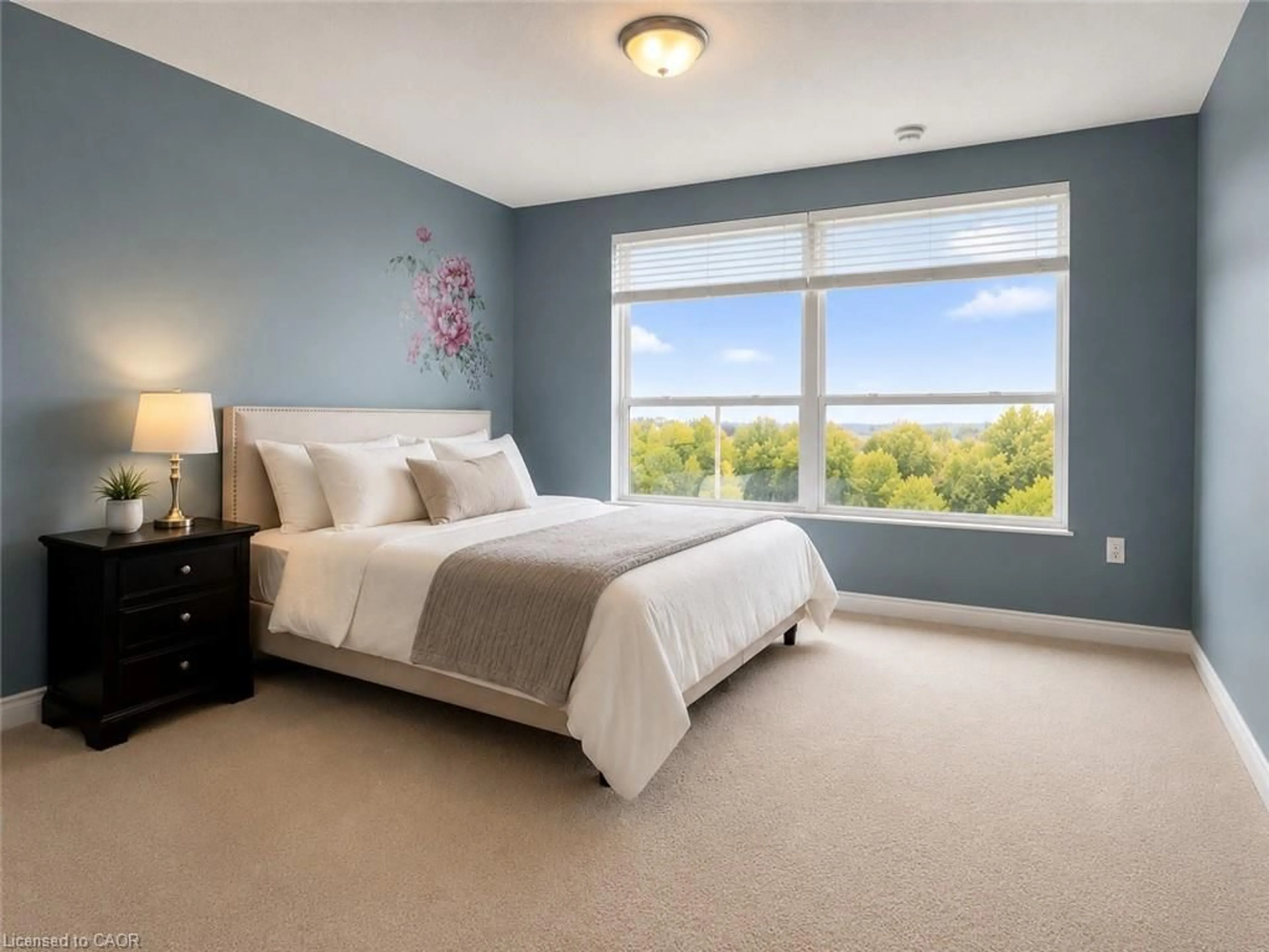 Bedroom with bed, carpet floor for 255 Keats Way #606, Waterloo Ontario N2L 6N6