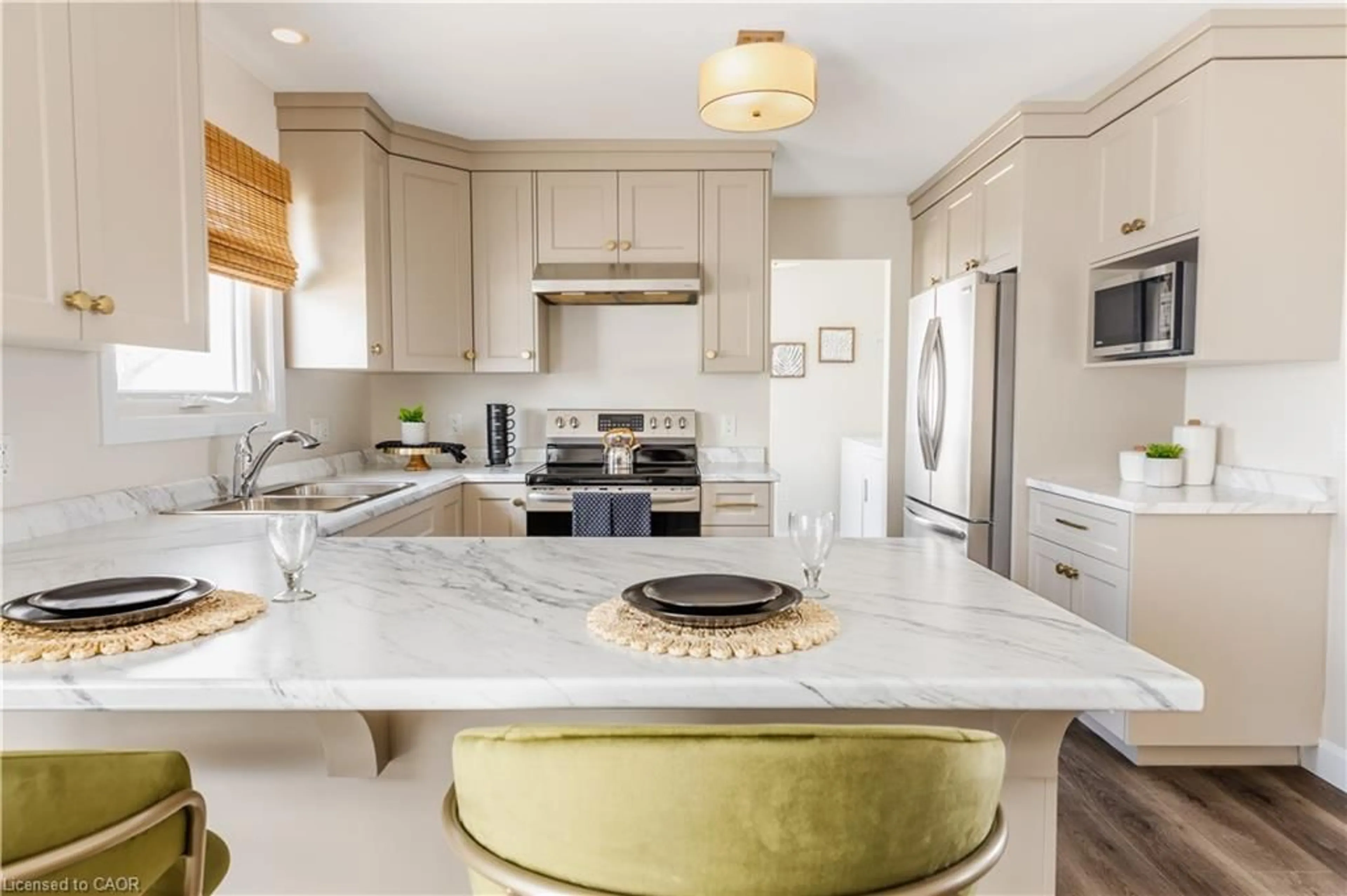 Contemporary kitchen, ceramic/tile floor for 7307 Side Road 5 #A, Wellington Ontario N0G 2E0