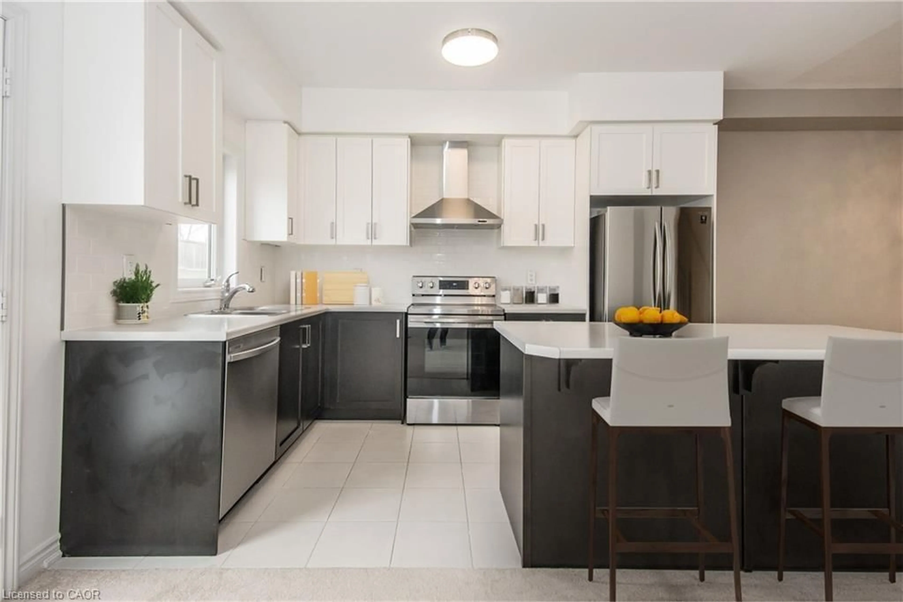 Open concept kitchen, ceramic/tile floor for 71 Bilanski Farm Rd, Brantford Ontario N3S 0J4