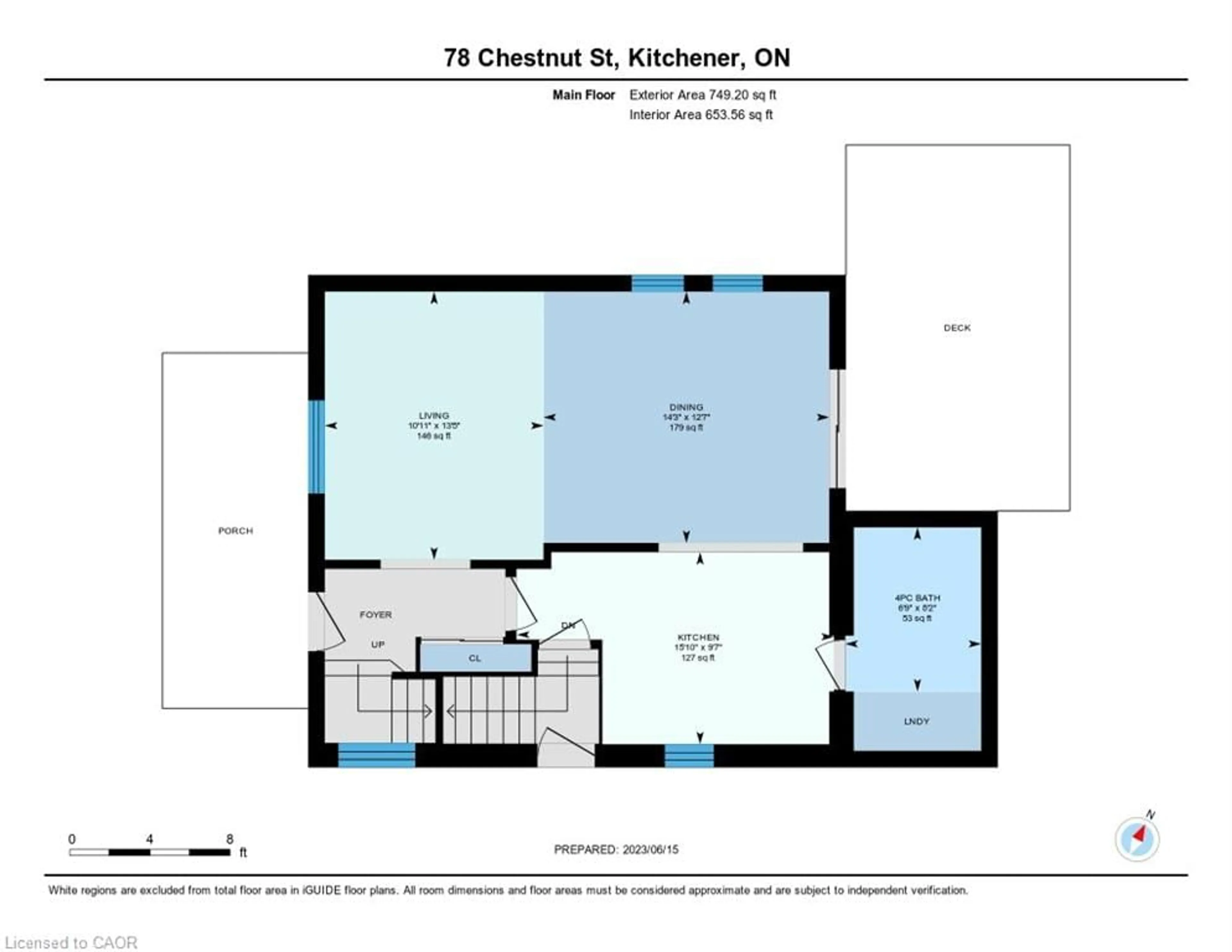 Floor plan for 78 Chestnut St, Kitchener Ontario N2H 1V1