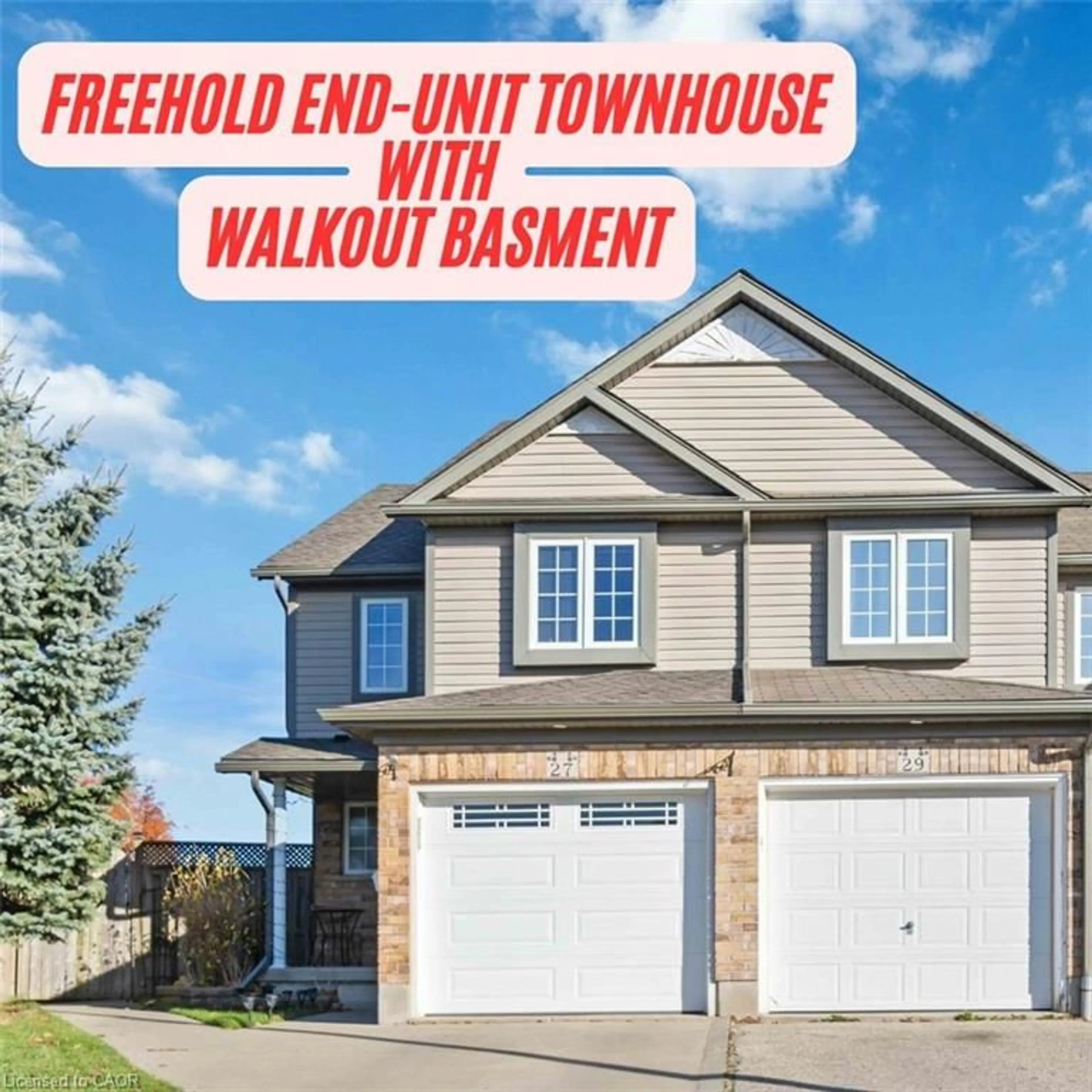 Home with vinyl exterior material, street for 27 Red Clover Cres, Kitchener Ontario N2E 4G8