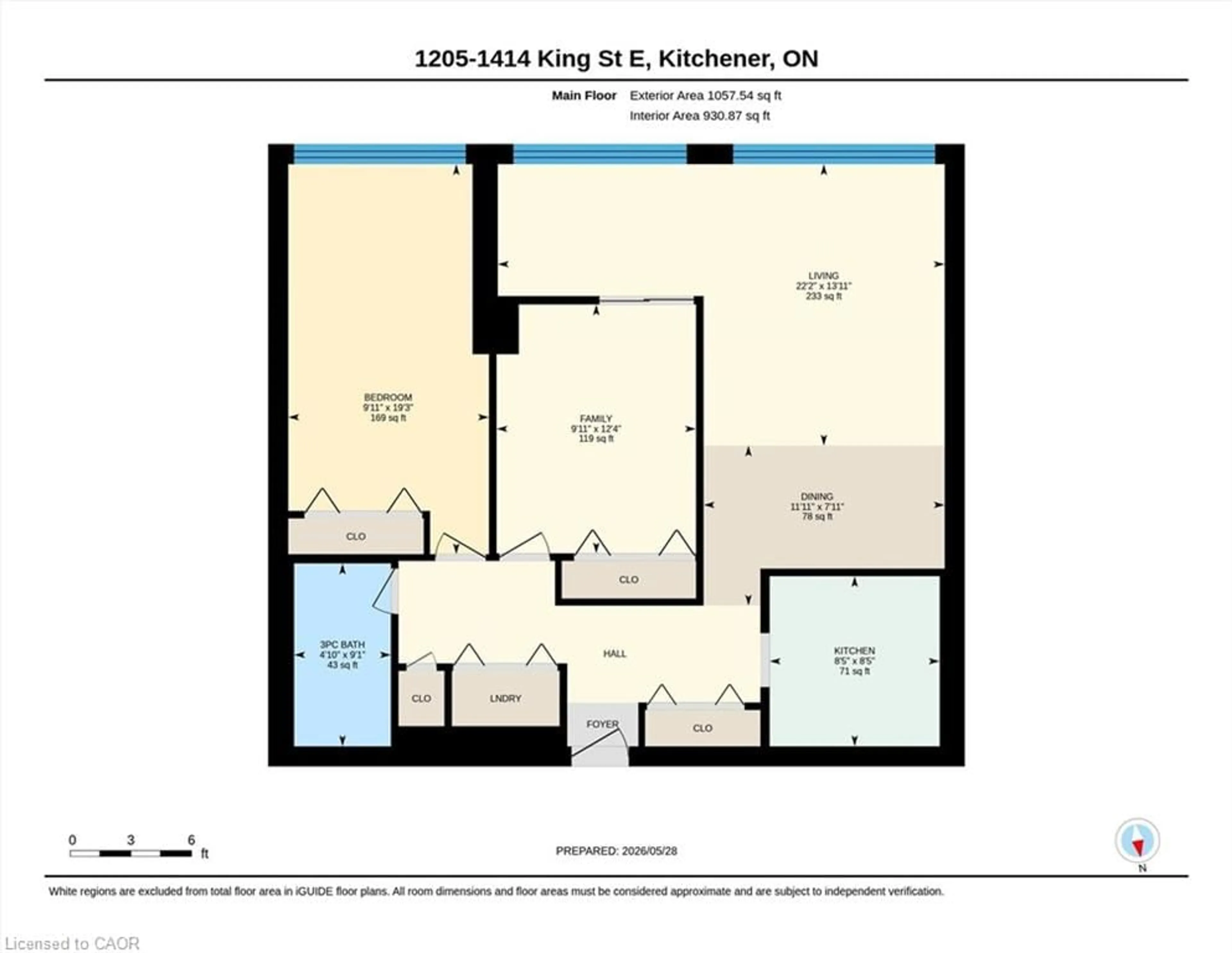 Floor plan for 1414 King St #1205, Kitchener Ontario N2G 4T8