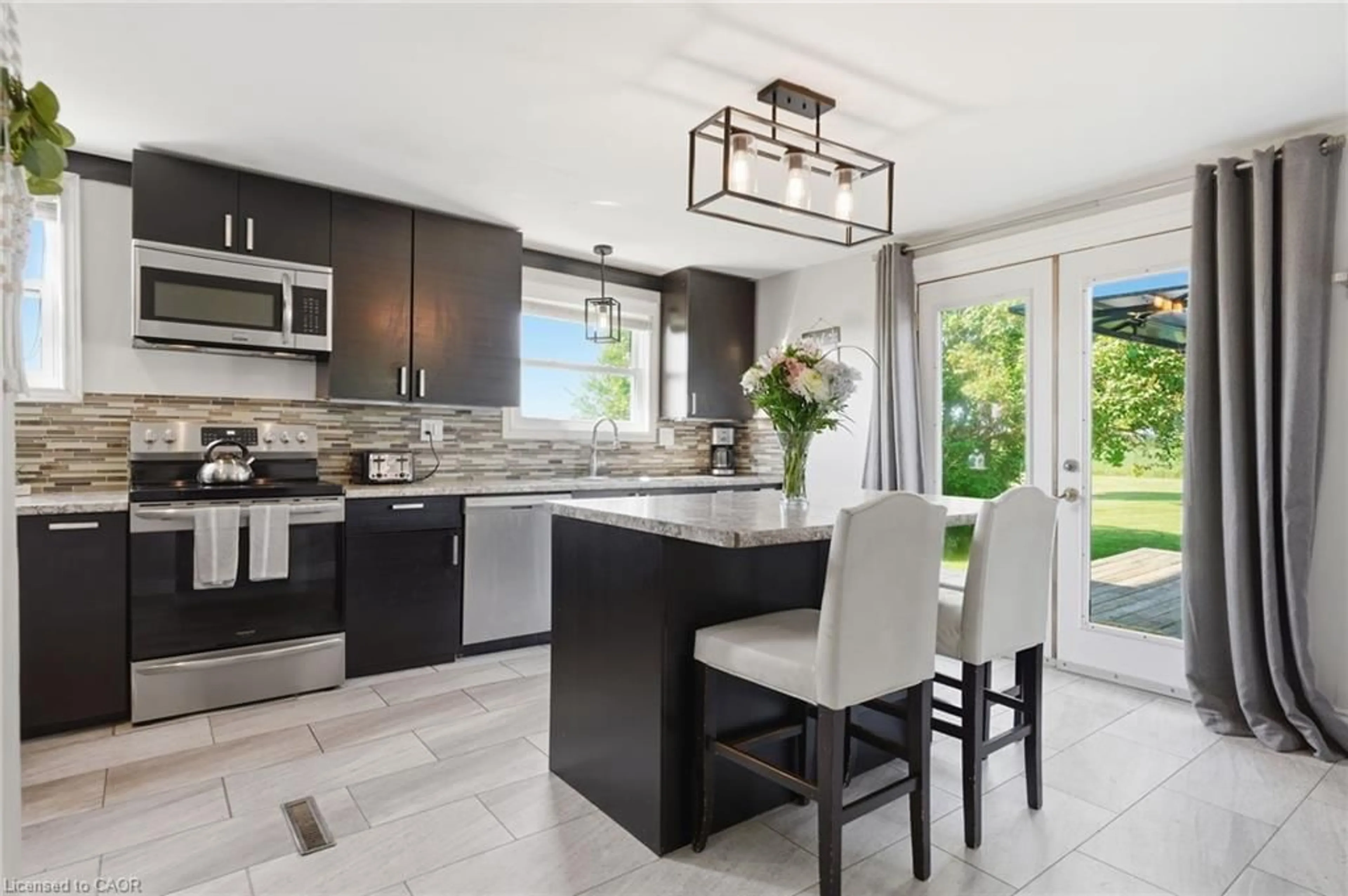 Contemporary kitchen, ceramic/tile floor for 1497 County Line, Hagersville Ontario N0E 1Y0