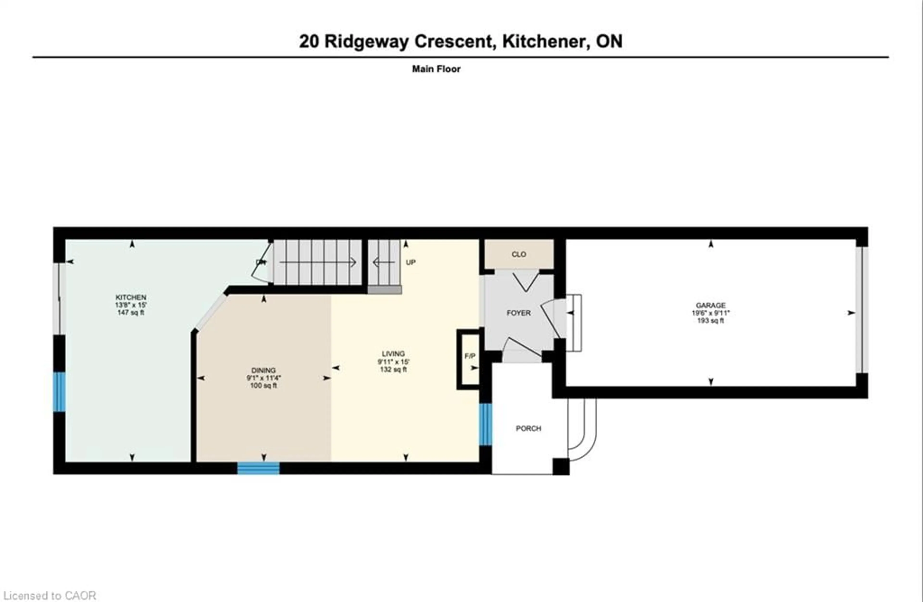 Floor plan for 20 Ridgeway Cres, Kitchener Ontario N2E 3M3