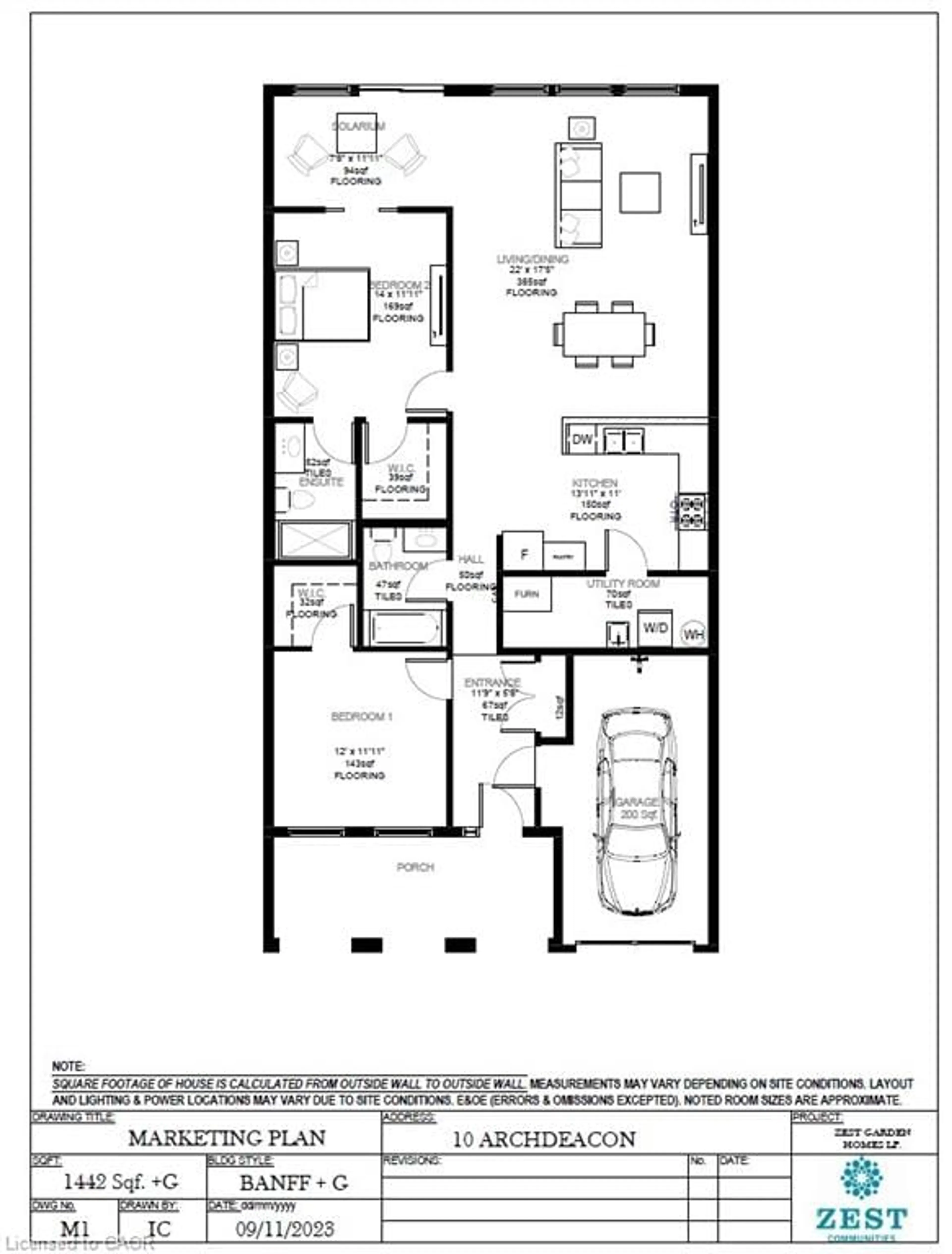 Floor plan for 10 Archdeacon Clark Trail, Hamilton Ontario L9B 2M2