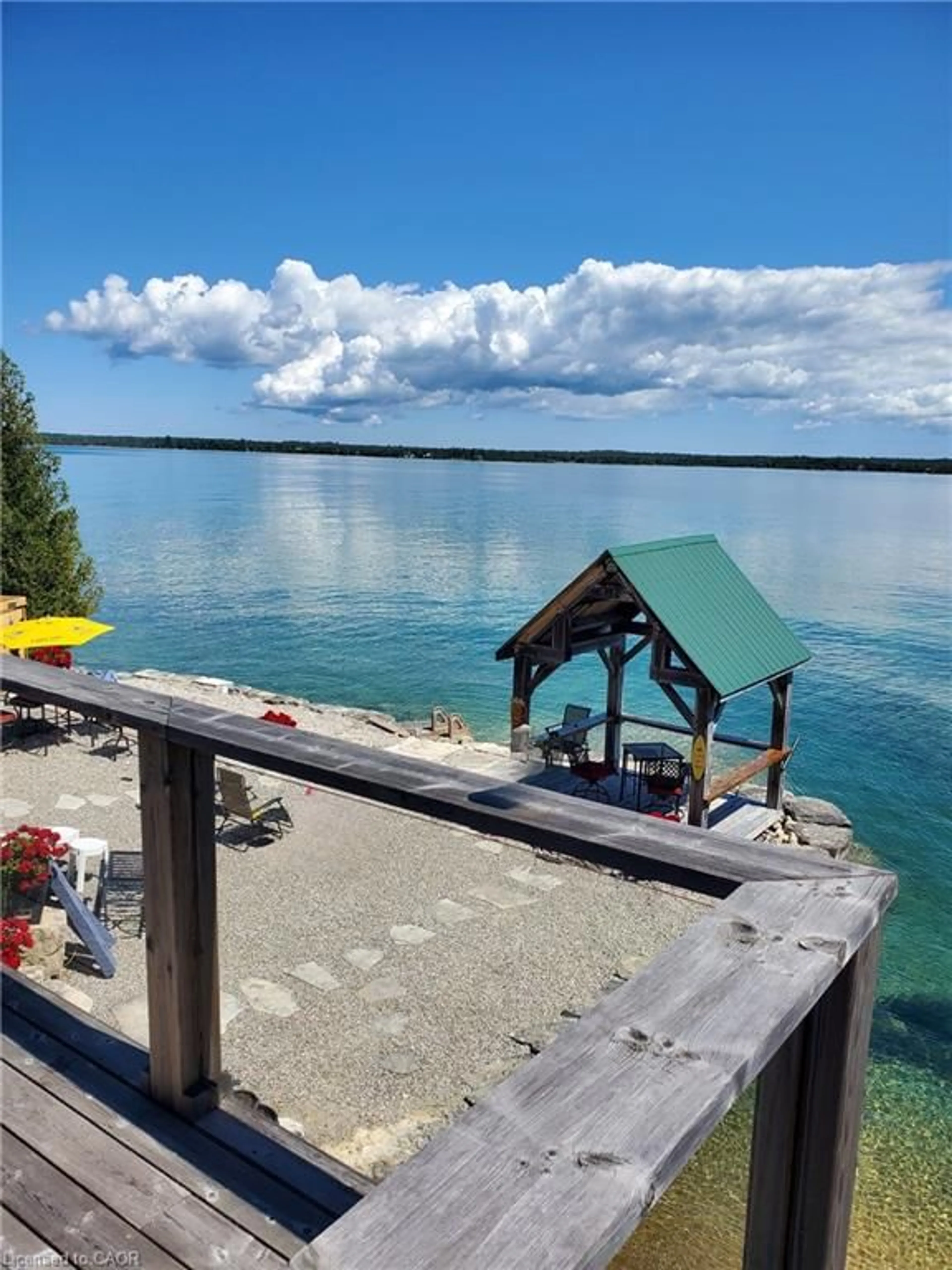 Patio, water/lake/river/ocean view for 19 Eagle Rd, Tobermory Ontario N0H 2R0