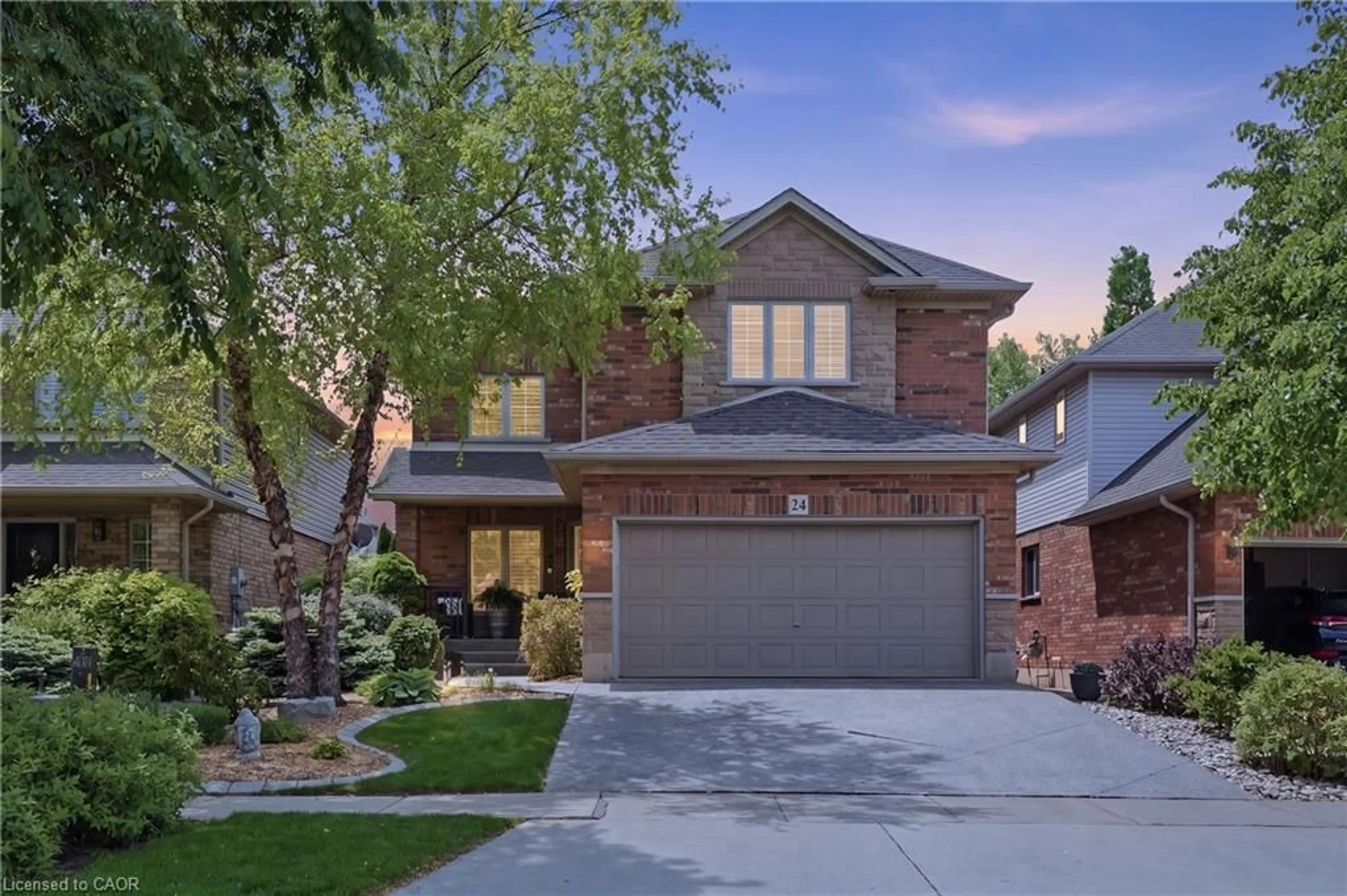 Home with brick exterior material, street for 24 Benziger Lane, Stoney Creek Ontario L8E 6B6