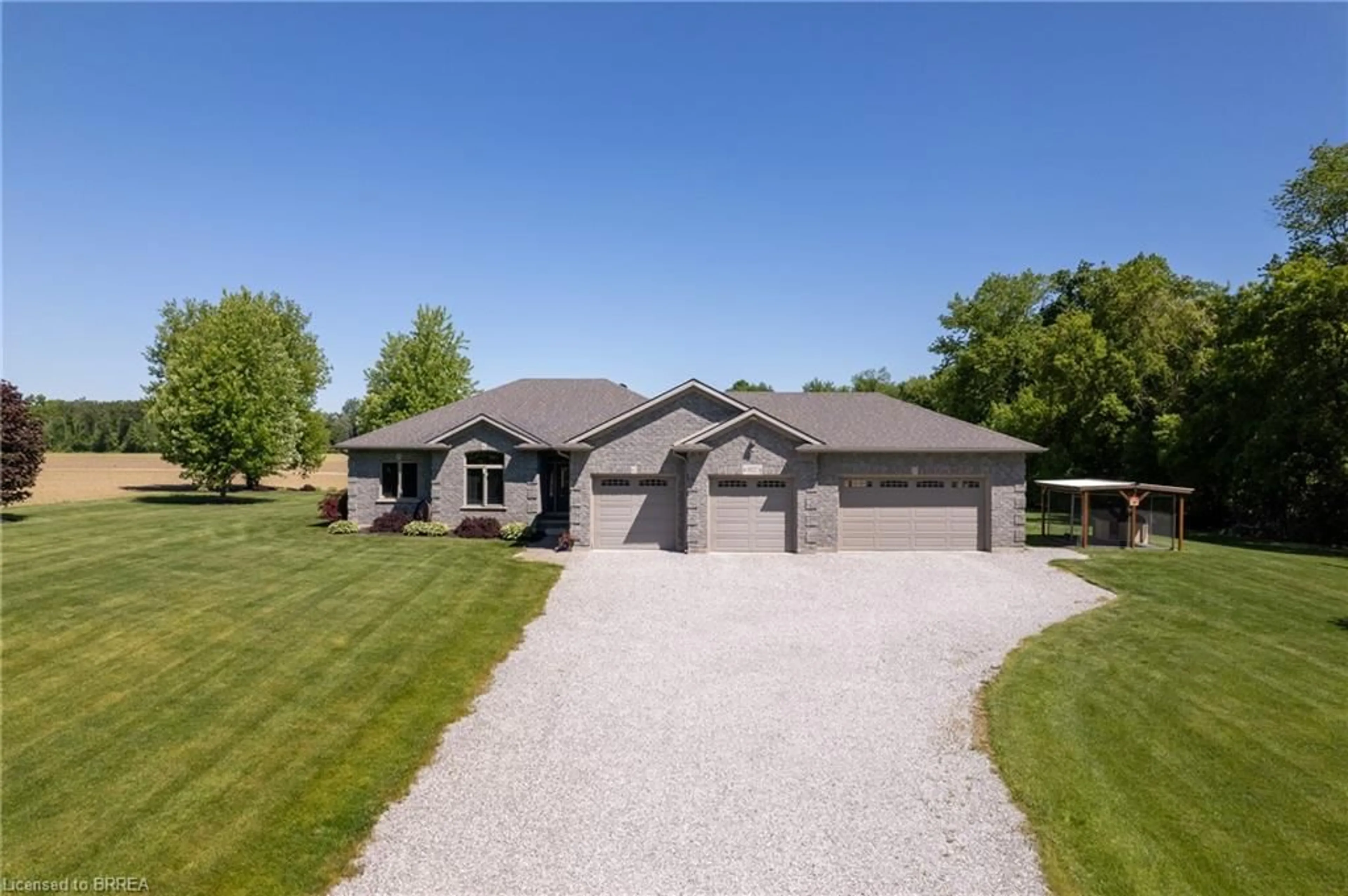 A pic from outside/outdoor area/front of a property/back of a property/a pic from drone, street for 1827 Windham Road 3, Scotland Ontario N0E 1R0