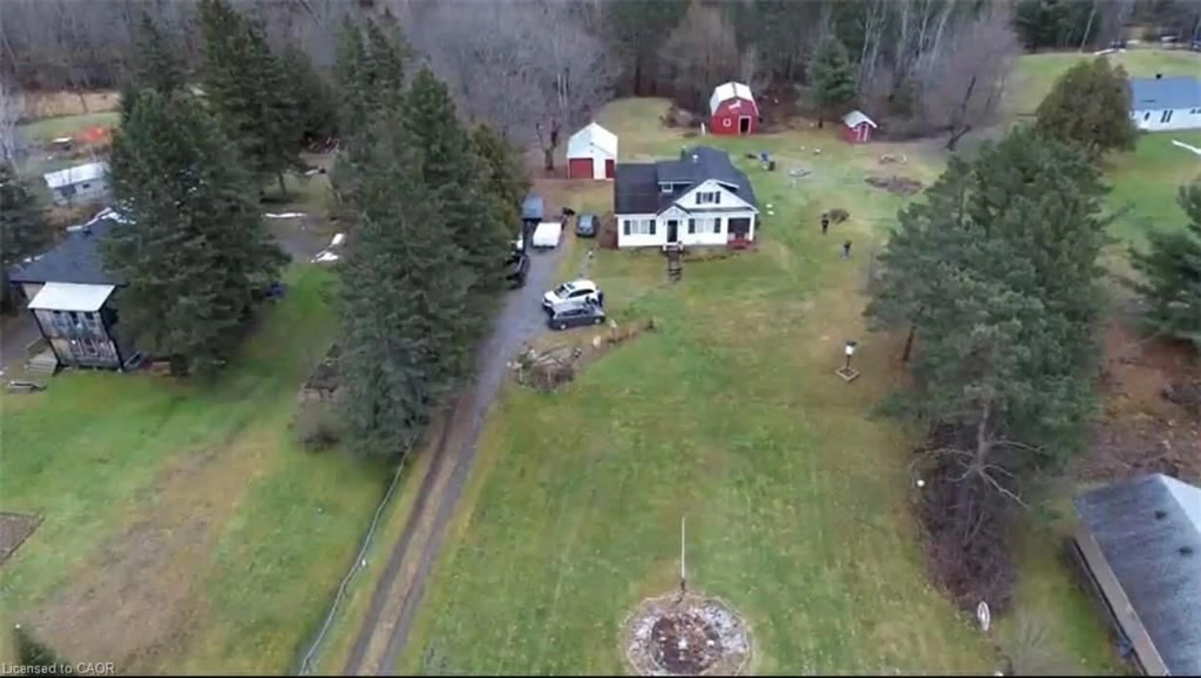 A pic from outside/outdoor area/front of a property/back of a property/a pic from drone, unknown for 11519 522 Hwy, Parry Sound Ontario P0H 1Y0