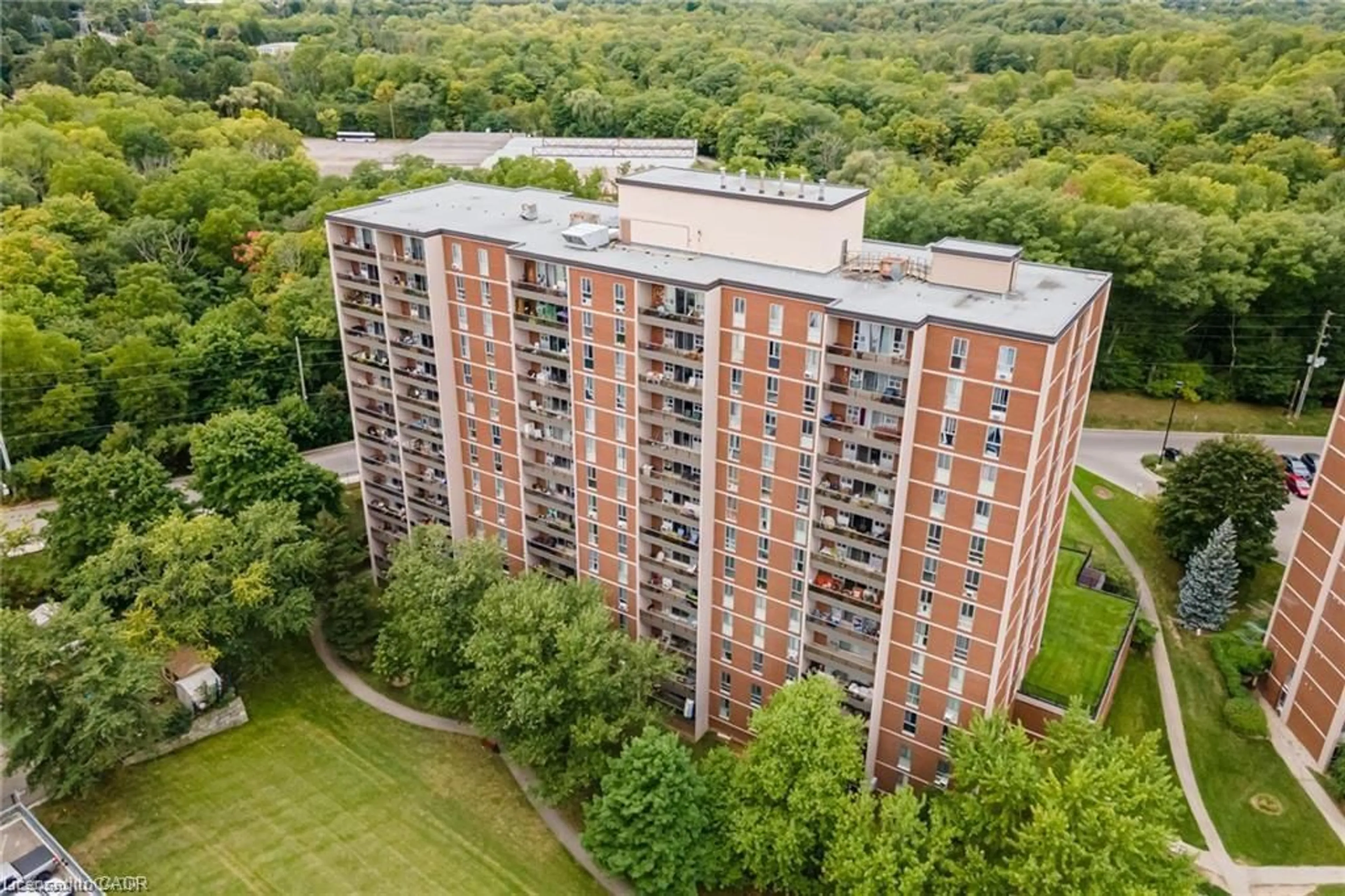 A pic from outside/outdoor area/front of a property/back of a property/a pic from drone, city buildings view from balcony for 1964 Main St #407, Hamilton Ontario L8S 1J5