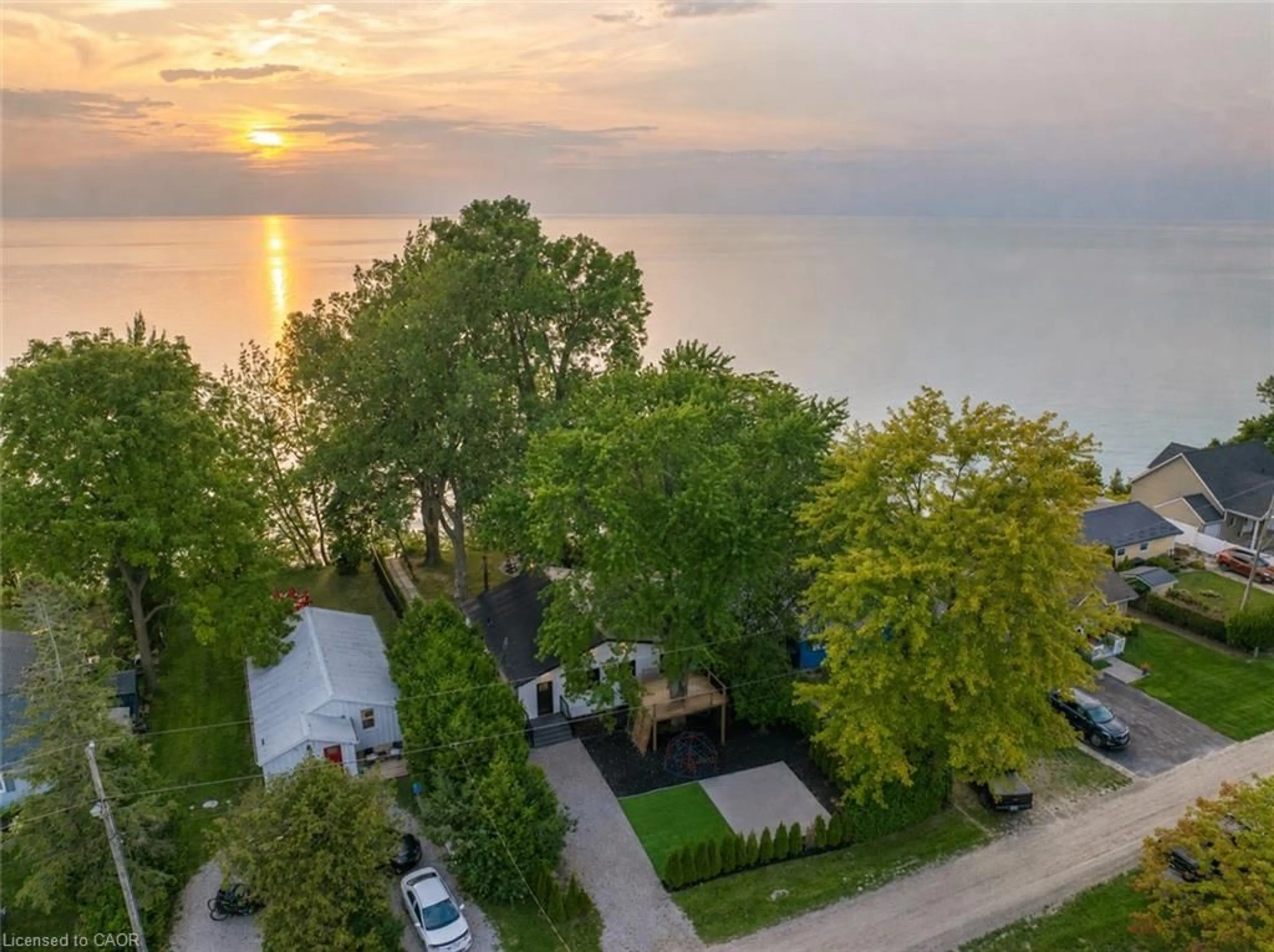 A pic from outside/outdoor area/front of a property/back of a property/a pic from drone, water/lake/river/ocean view for 71865 Sunview Ave, Dashwood Ontario N0M 1N0