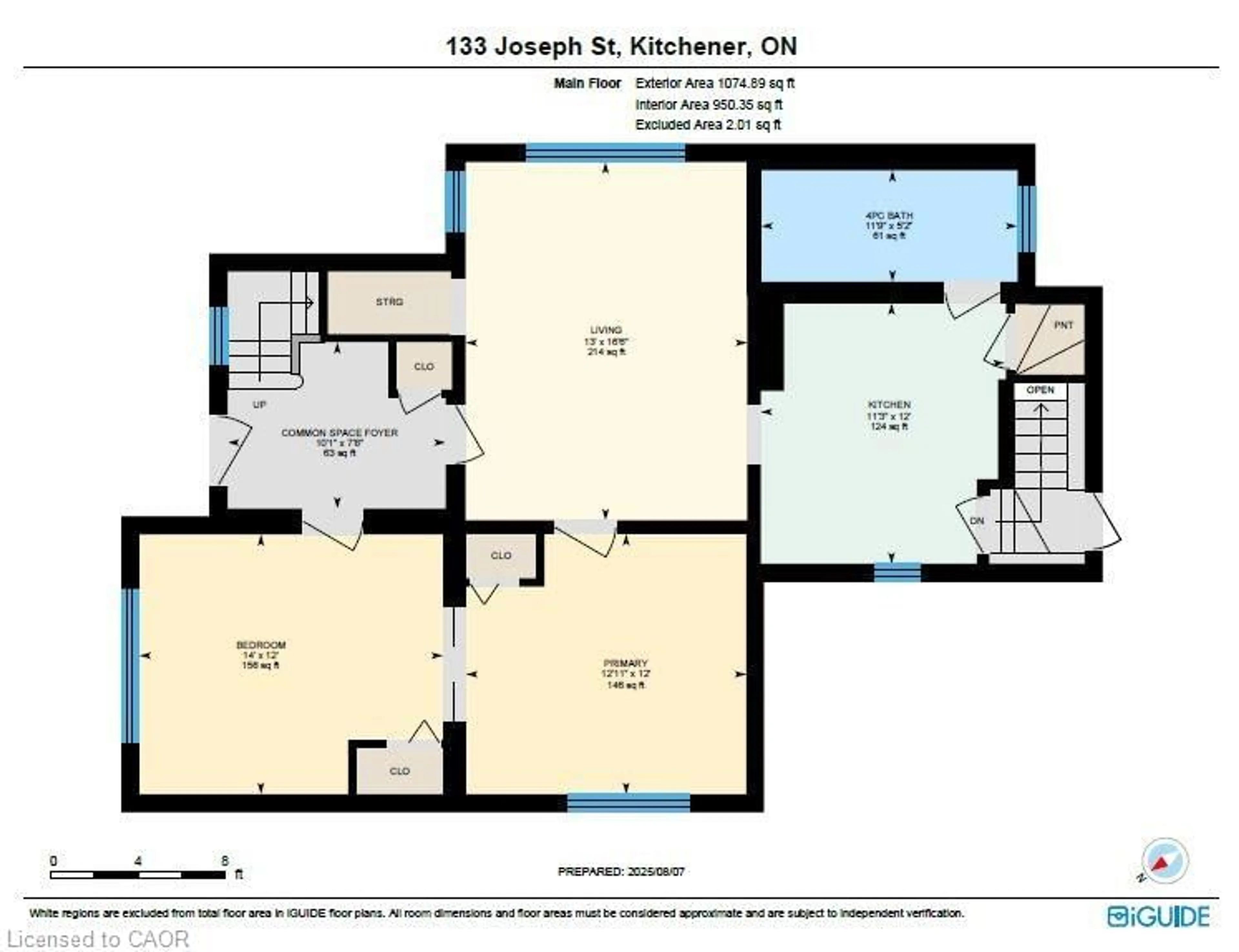 Floor plan for 133 Joseph St, Kitchener Ontario N2G 1J5