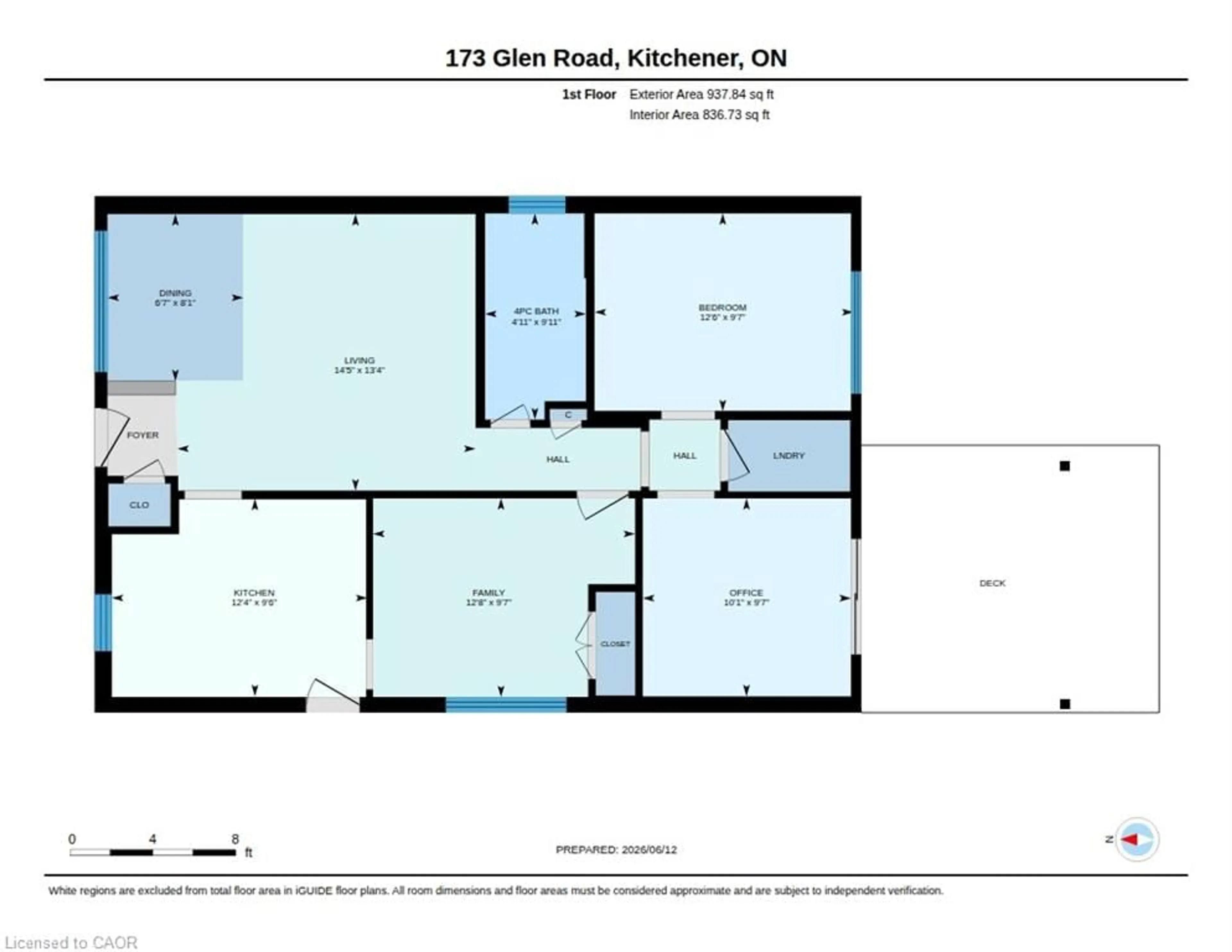 Floor plan for 173 Glen Rd, Kitchener Ontario N2M 3G3