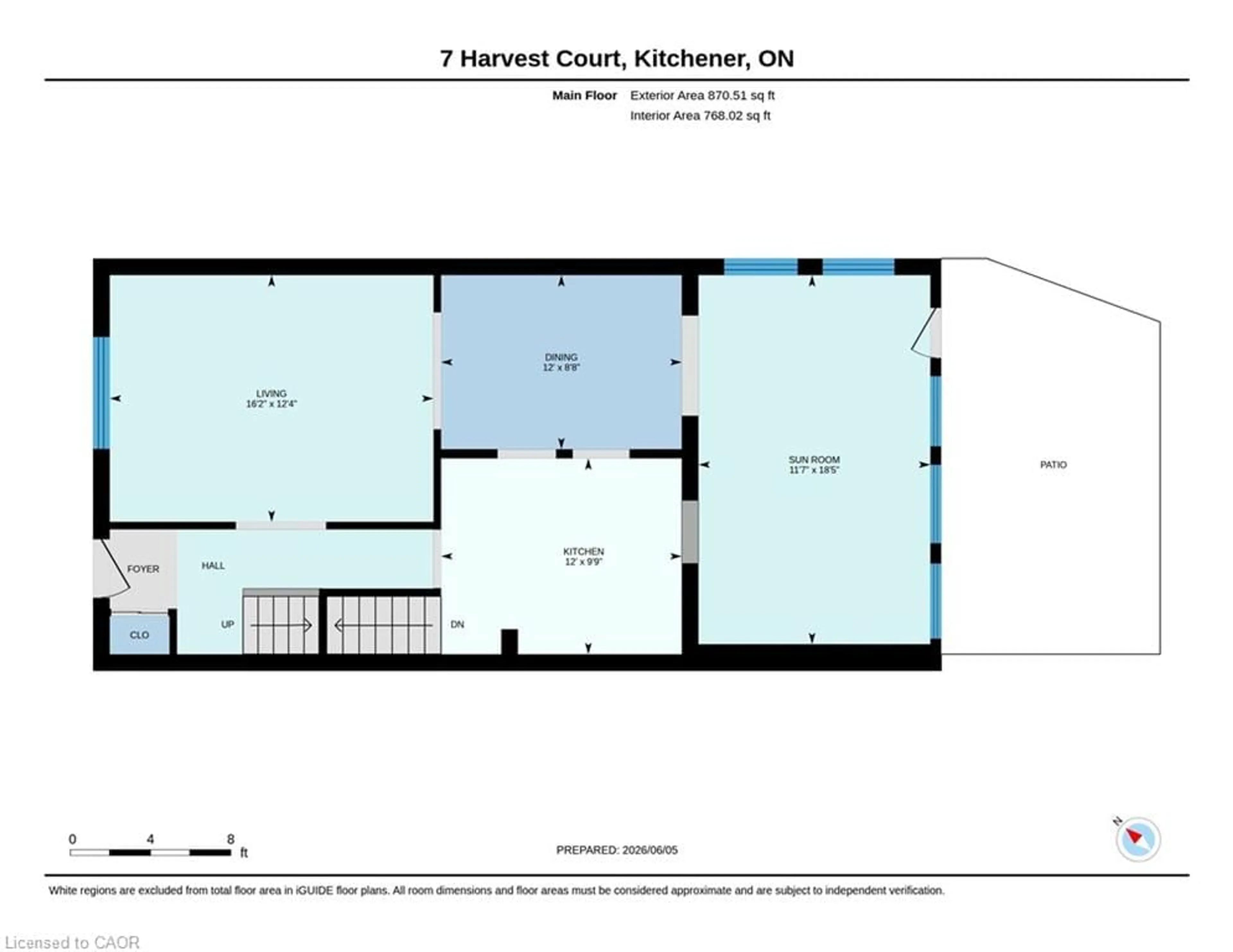 Floor plan for 7 Harvest Crt, Kitchener Ontario N2P 1T3