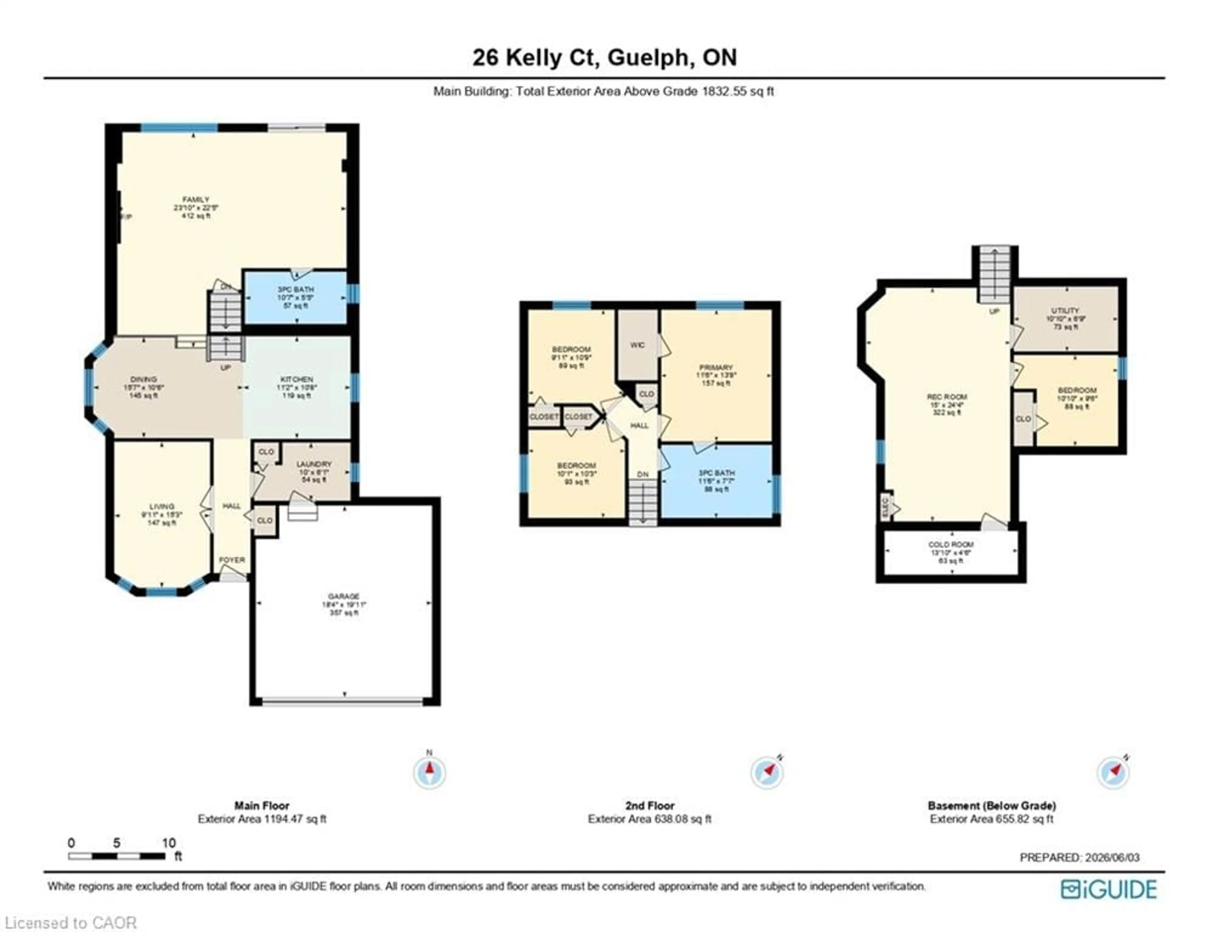 Floor plan for 26 Kelly Crt, Guelph Ontario N1K 1W3