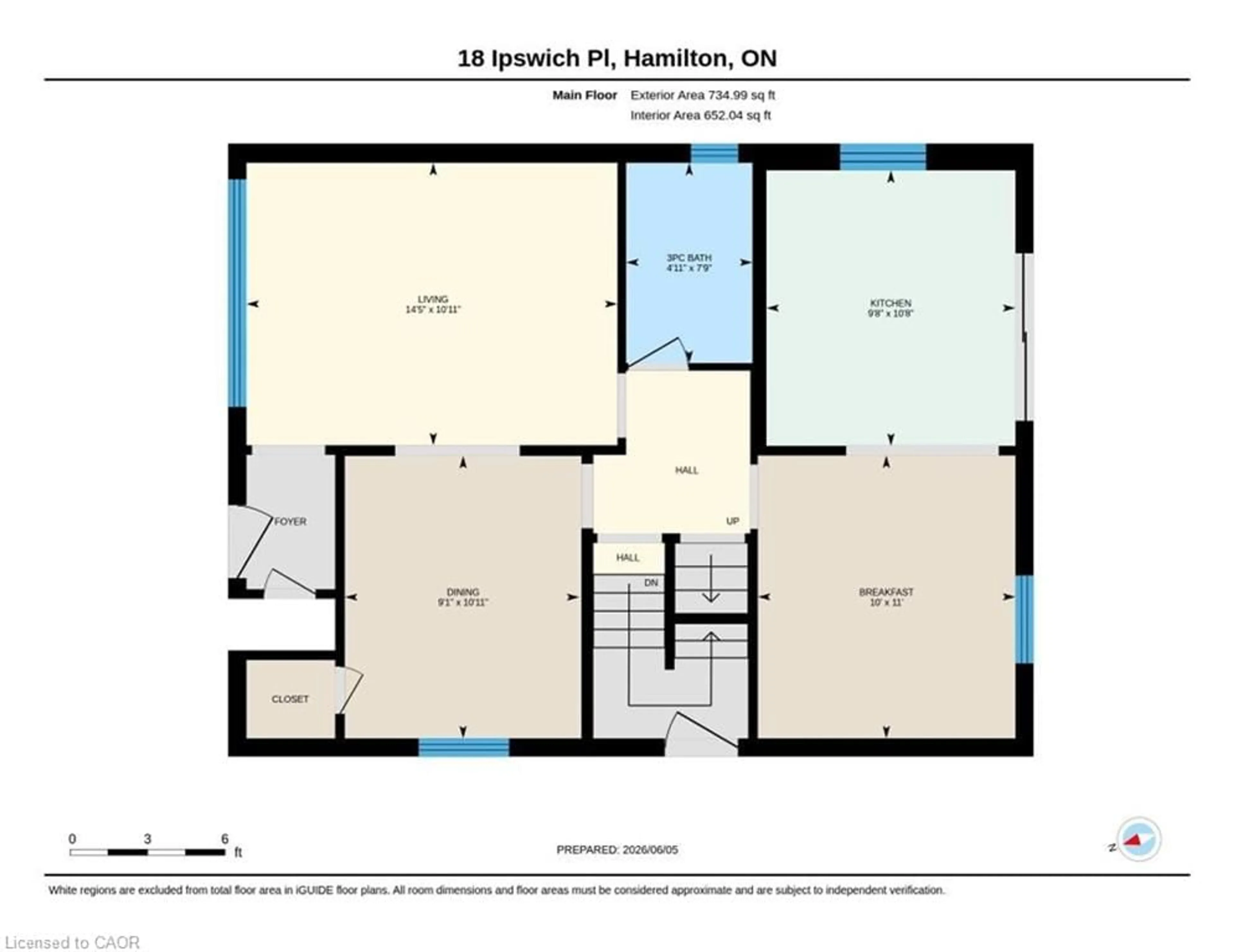 Floor plan for 18 Ipswich Pl, Hamilton Ontario L8K 3E7