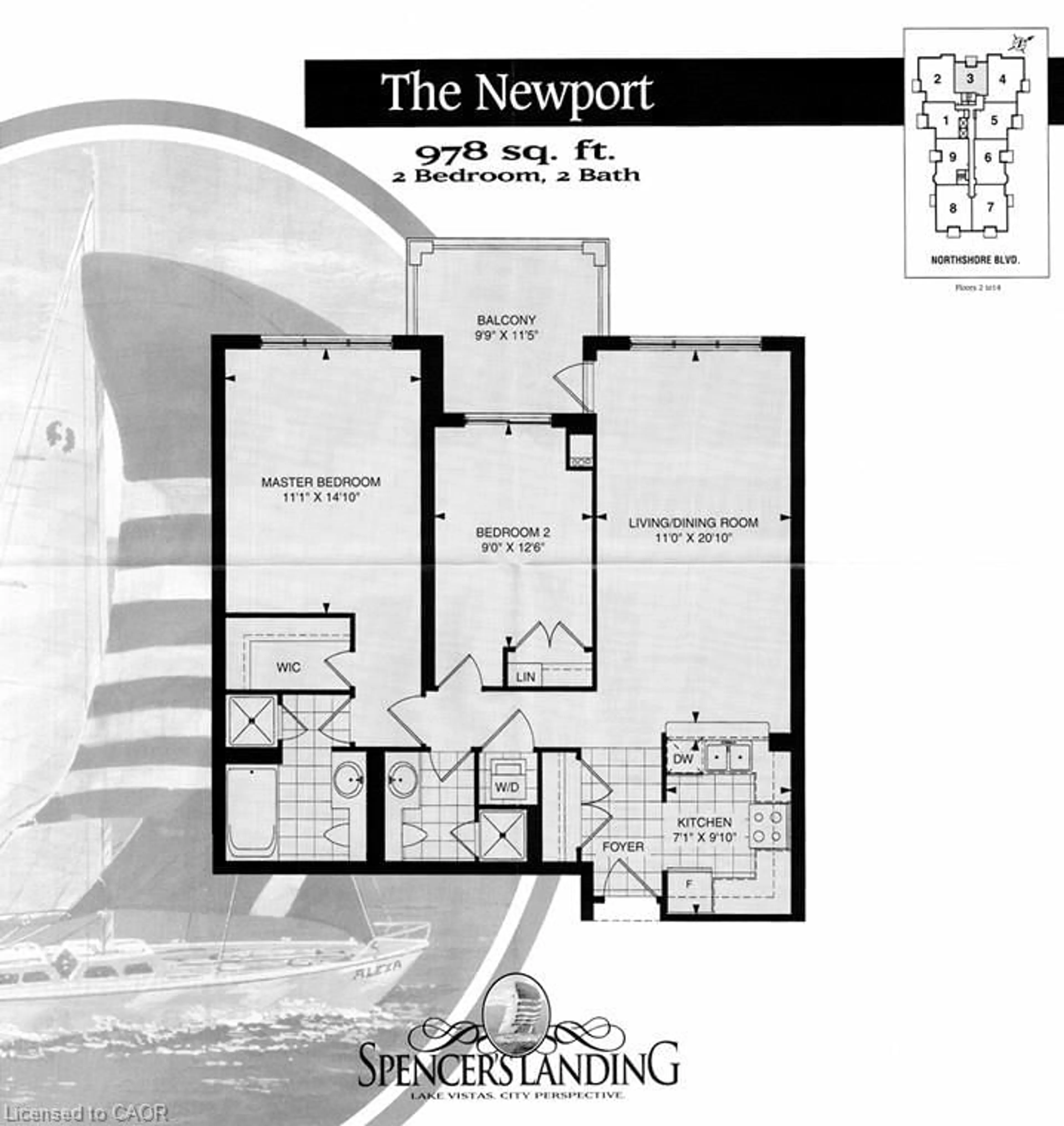 Floor plan for 442 Maple Ave #703, Burlington Ontario L7S 2L7