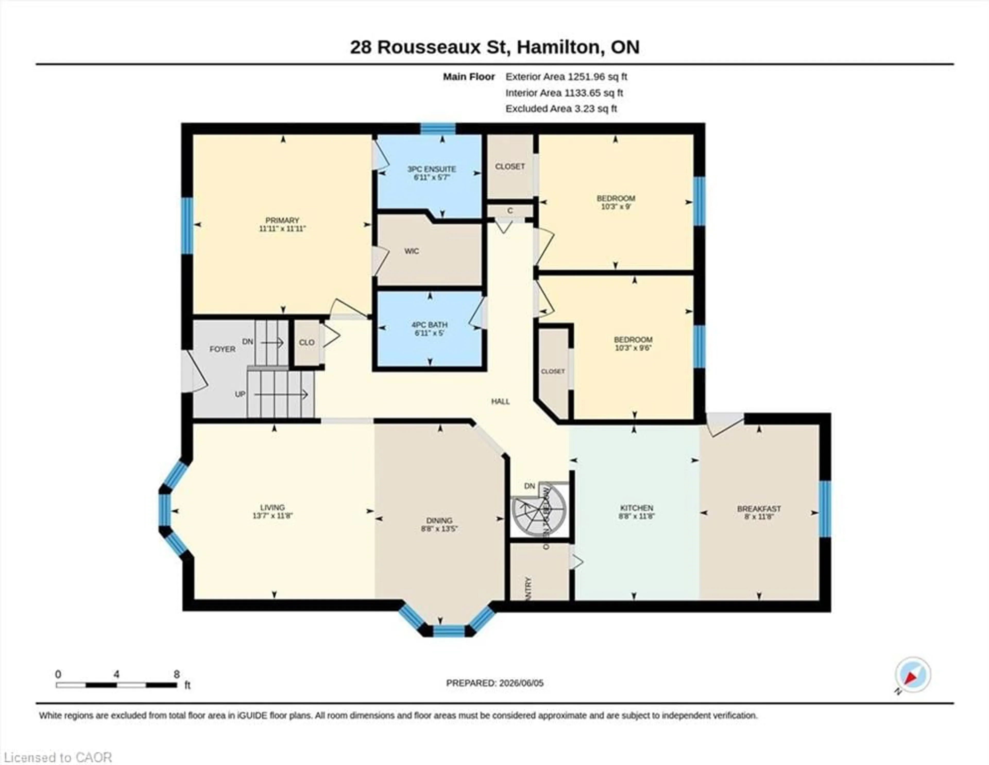 Floor plan for 28 Rousseaux St, Hamilton Ontario L9G 2W5