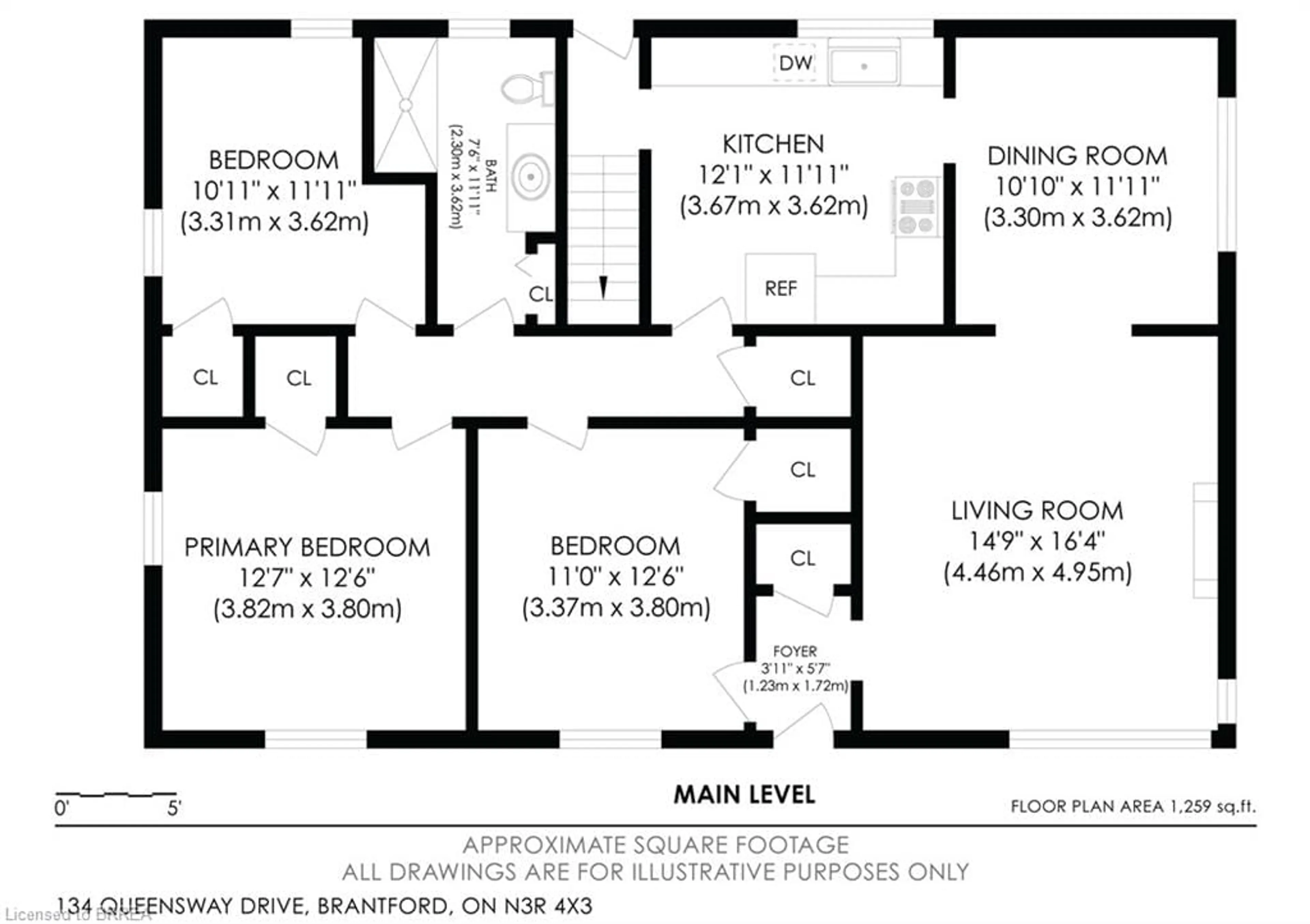 Floor plan for 134 Queensway Dr, Brantford Ontario N3R 4X3