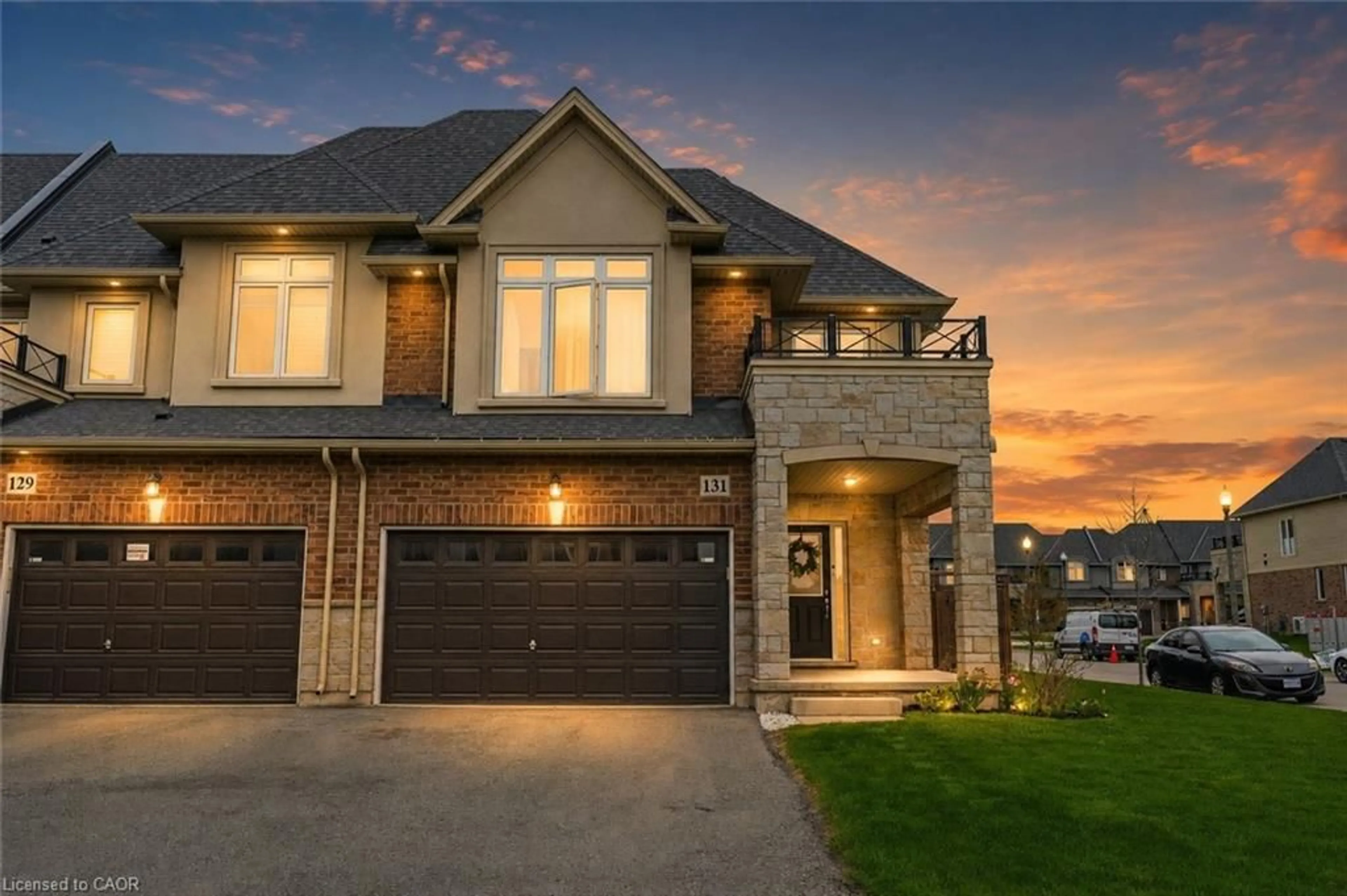 Home with brick exterior material, street for 131 Sonoma Lane, Stoney Creek Ontario L8E 0J9