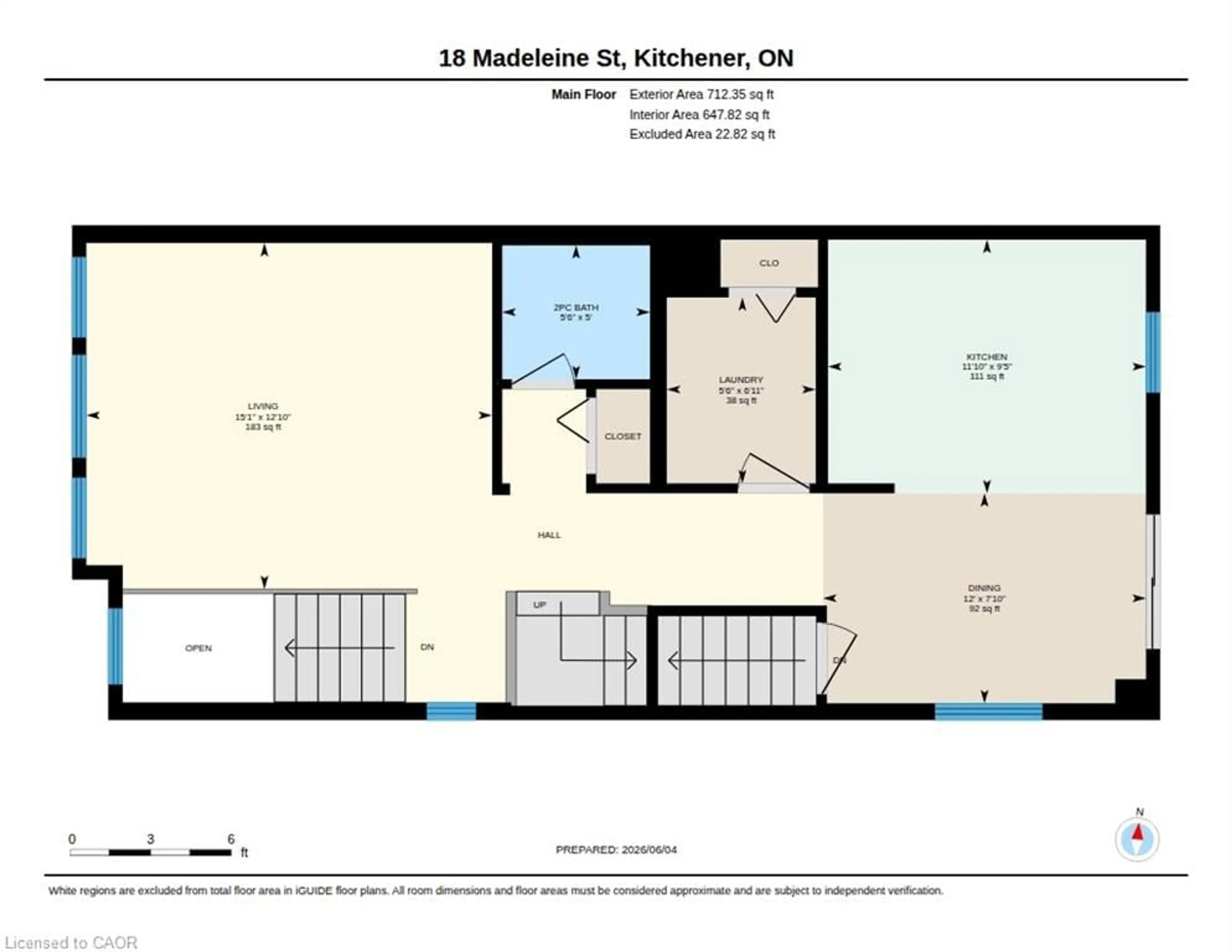 Floor plan for 18 Madeleine St, Kitchener Ontario N2R 1V5