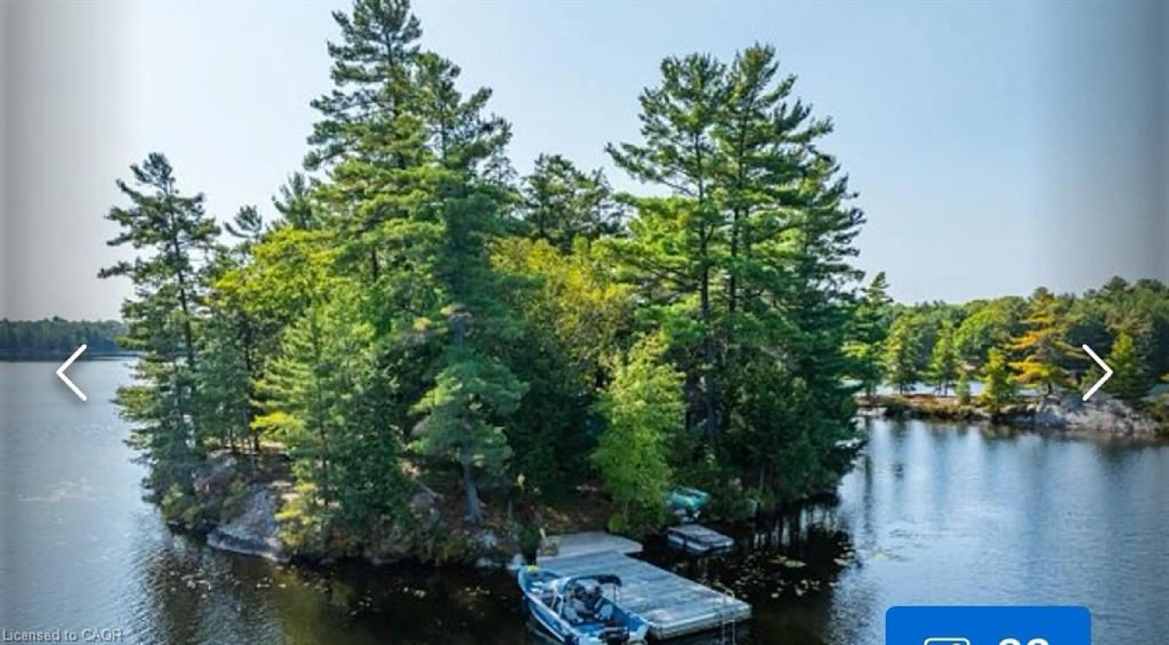 A pic from outside/outdoor area/front of a property/back of a property/a pic from drone, water/lake/river/ocean view for 431 Healey Lake, The Archipelago Ontario P0G 1G0