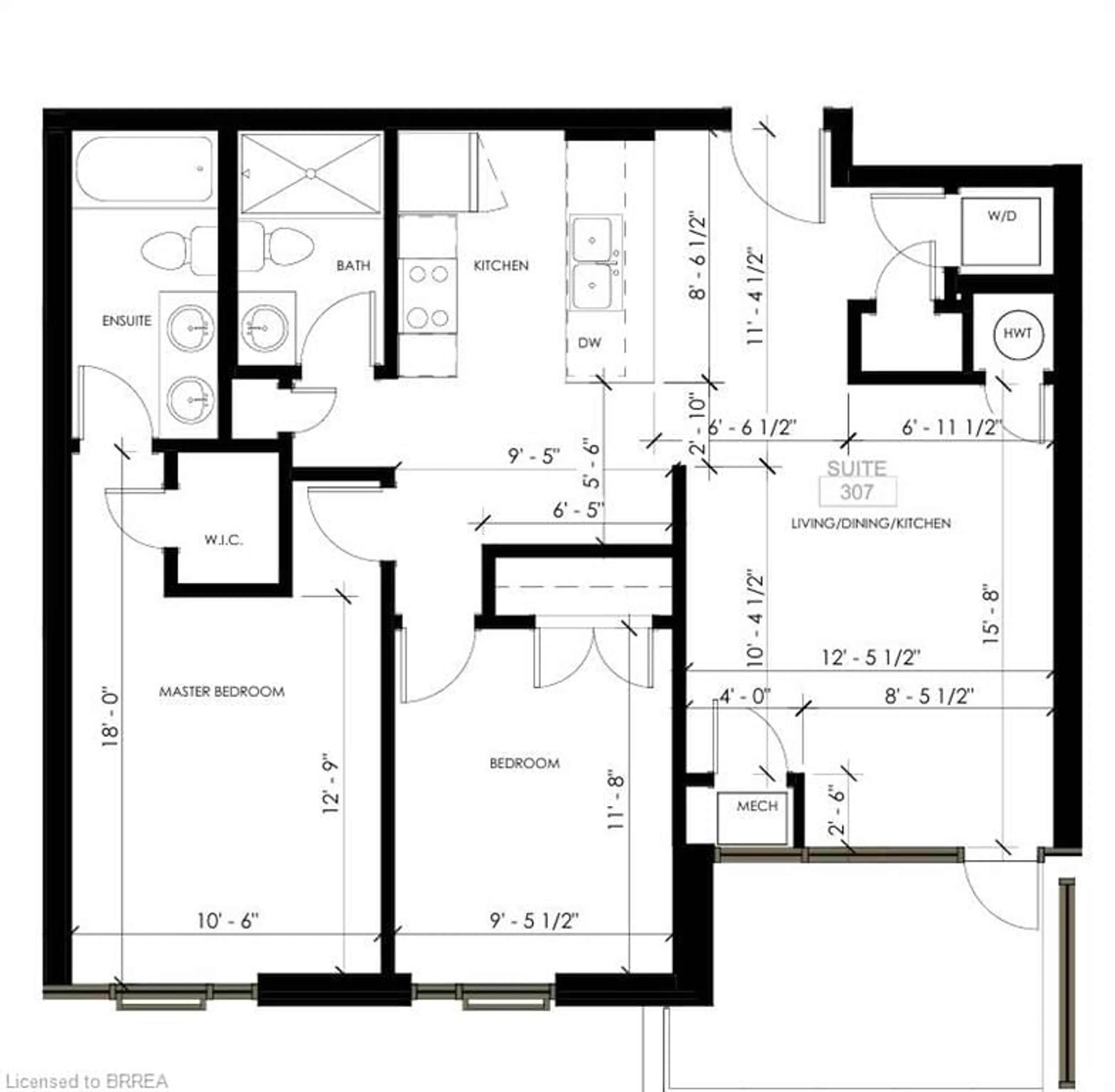 Floor plan for 34 Norman St #307, Brantford Ontario N3R 2Y1
