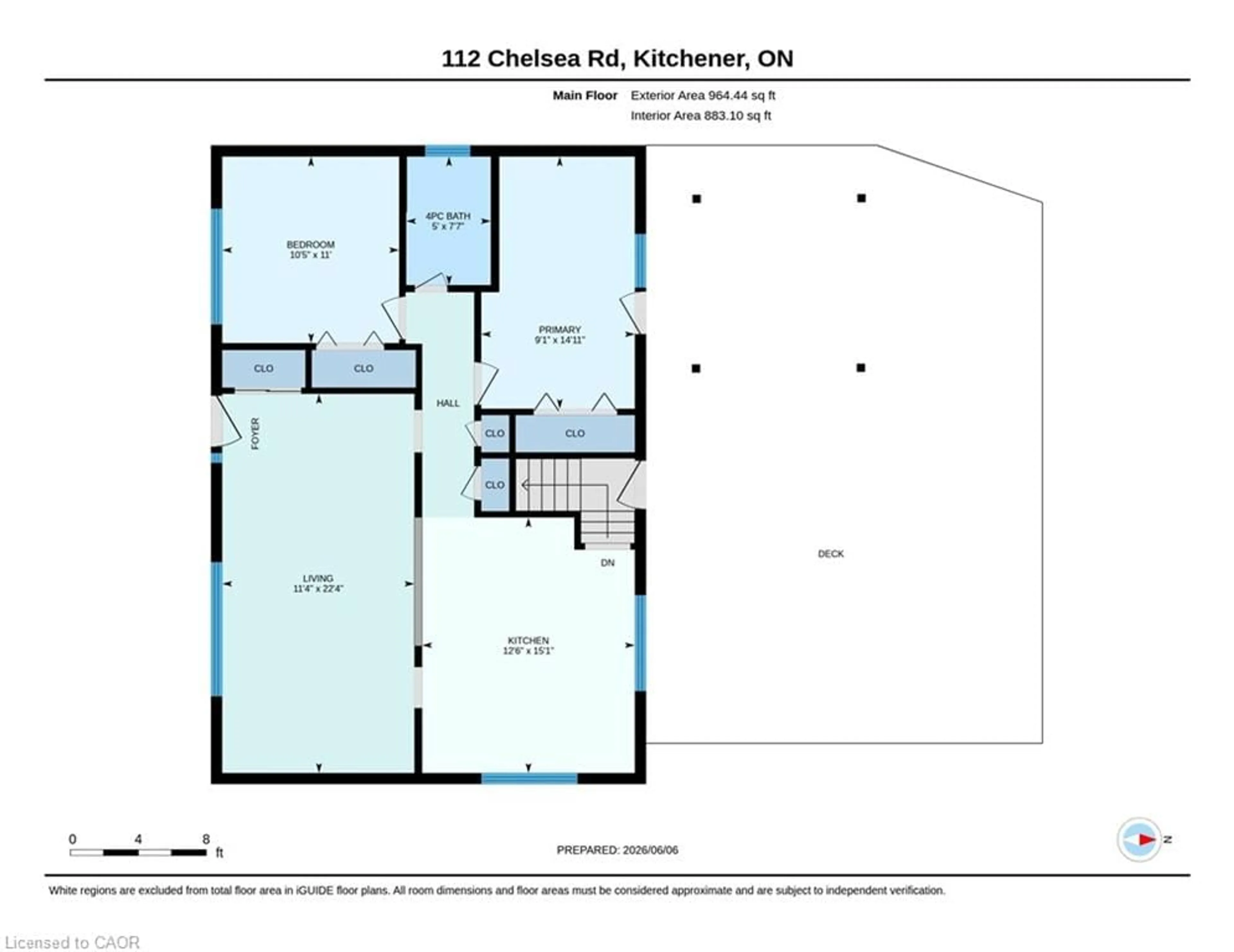 Floor plan for 112 Chelsea Rd, Kitchener Ontario N2B 1H9