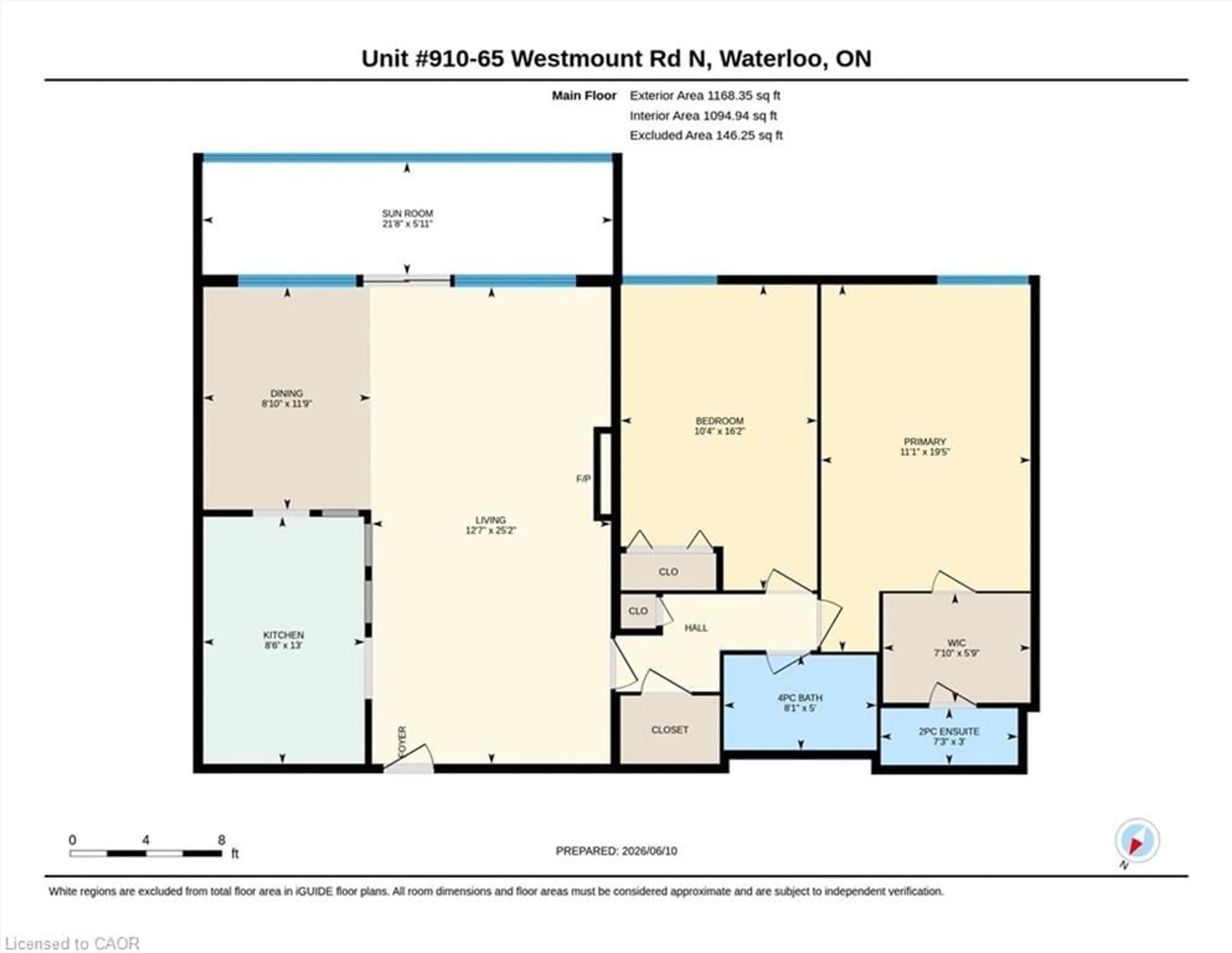 Floor plan for 65 Westmount Rd #910, Waterloo Ontario N2L 5G6
