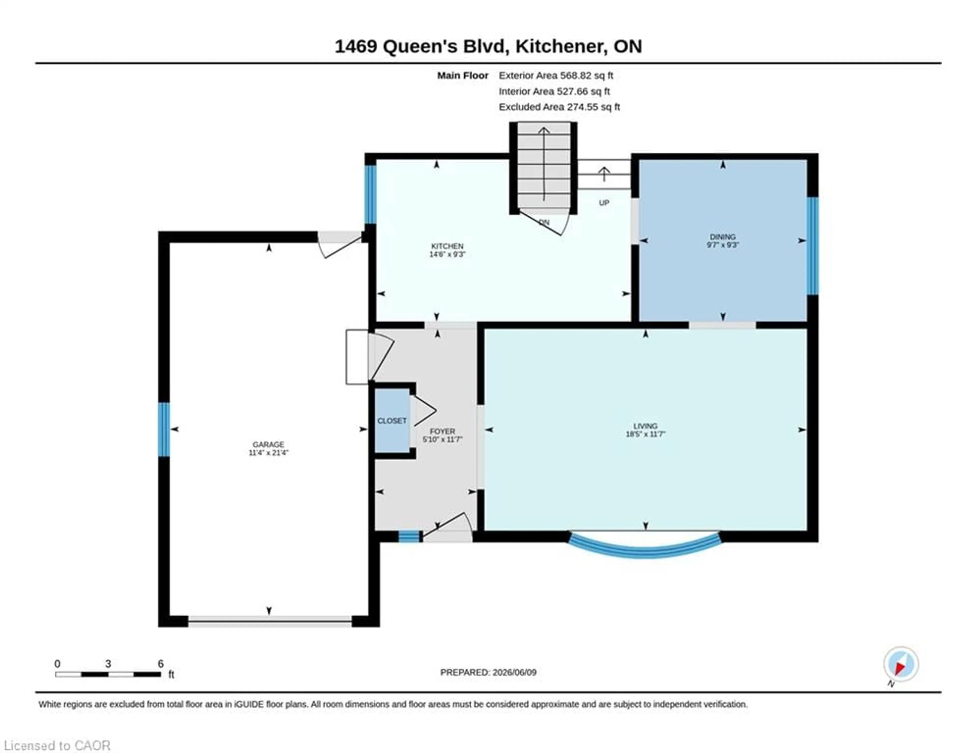 Floor plan for 1469 Queens Blvd, Kitchener Ontario N2M 5B3