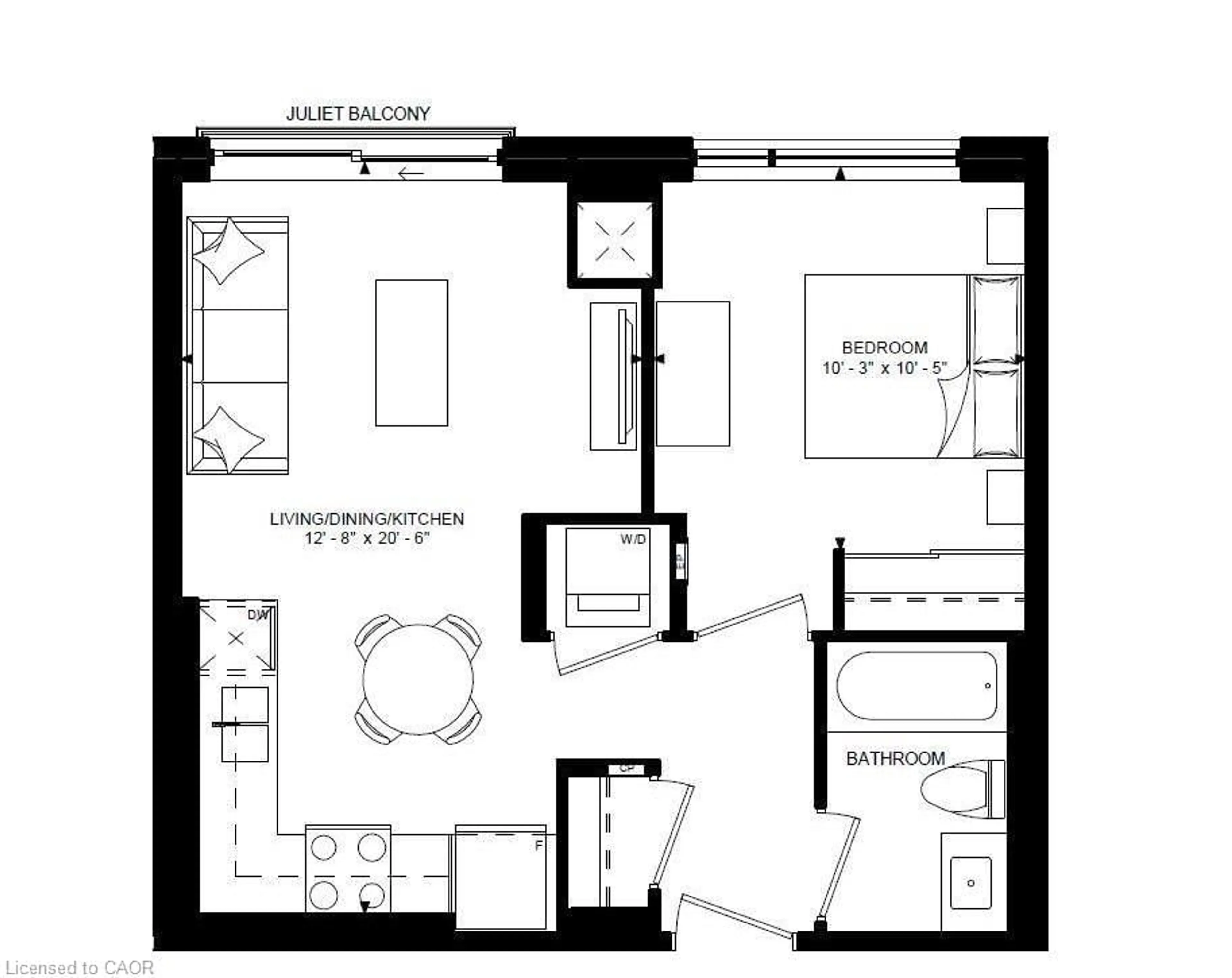 Floor plan for 55 Duke St #306, Kitchener Ontario N2G 1A6