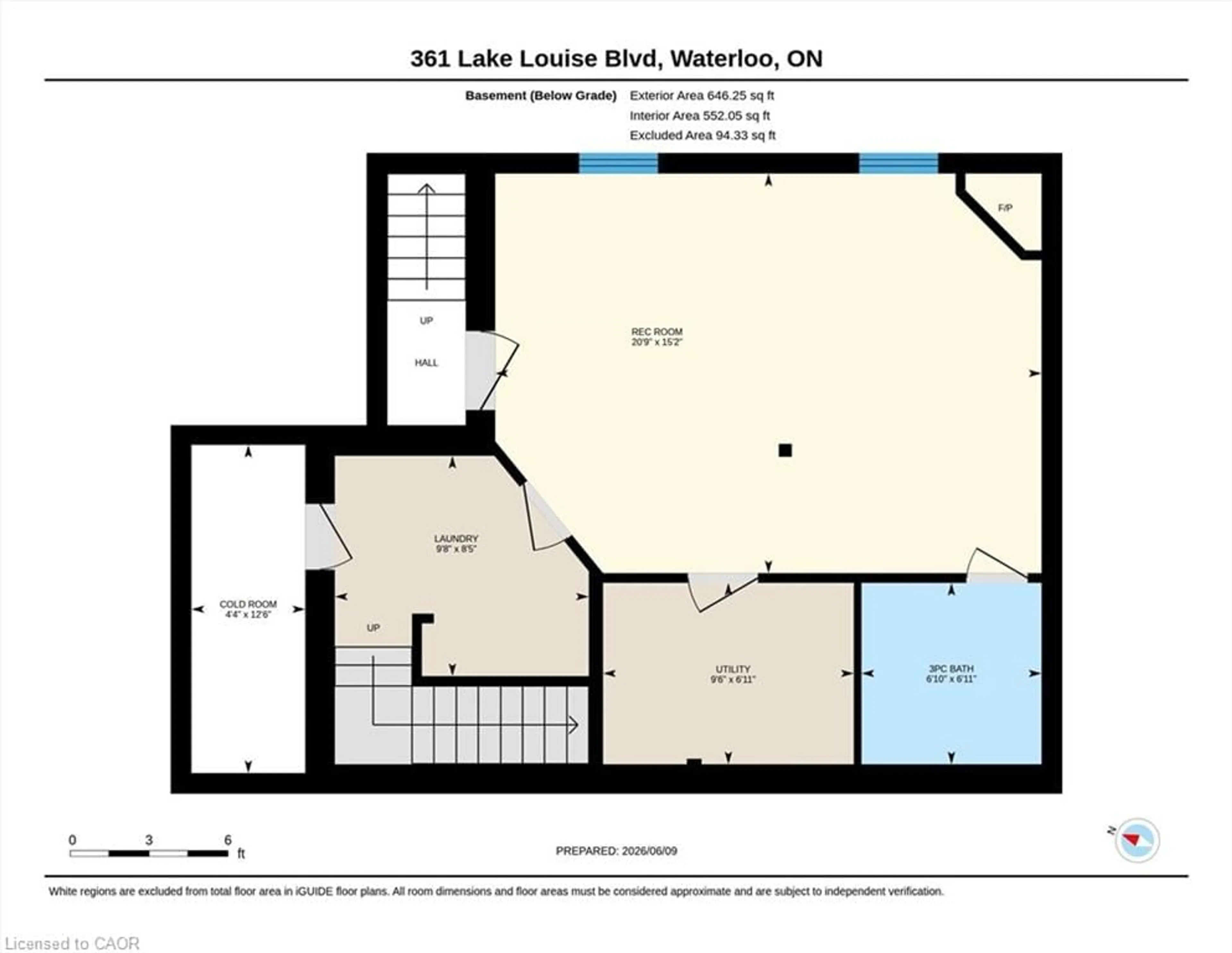 Floor plan for 361 Lake Louise Blvd, Waterloo Ontario N2V 2H2