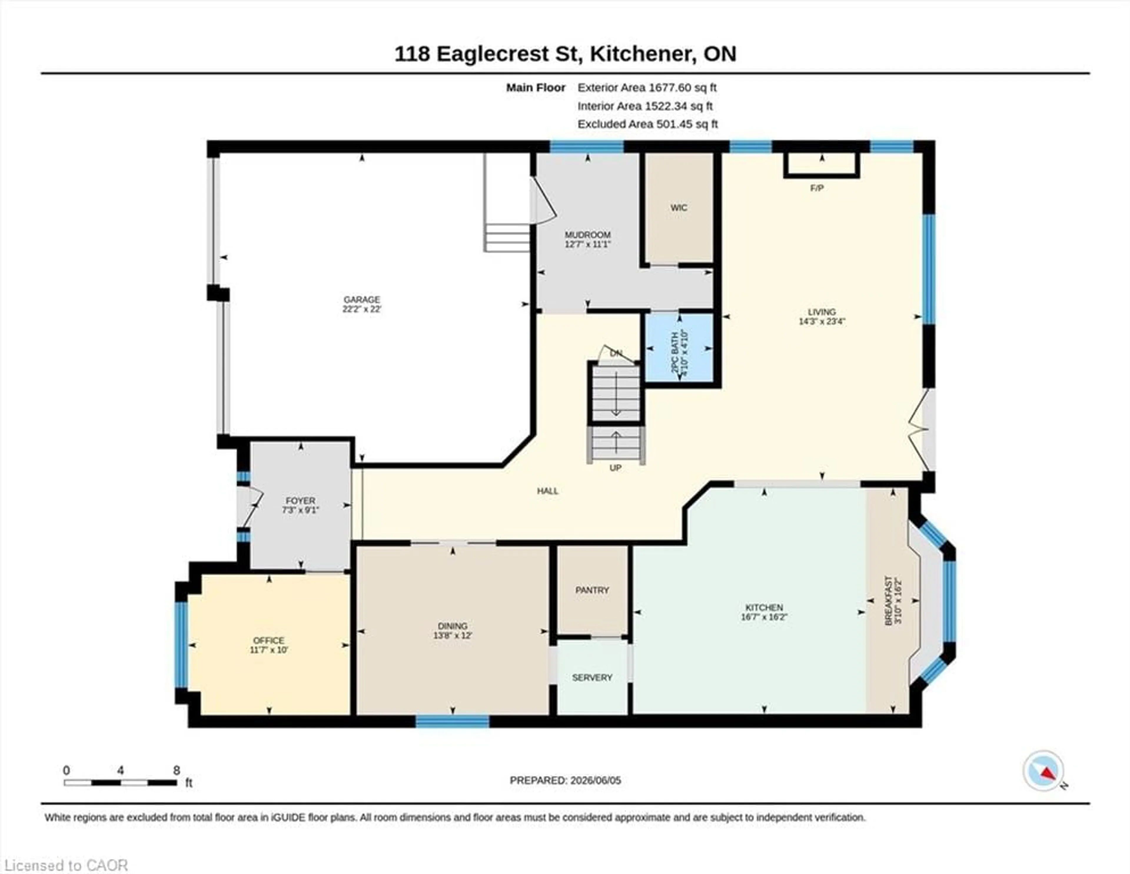 Floor plan for 118 Eaglecrest St, Kitchener Ontario N2K 0C4